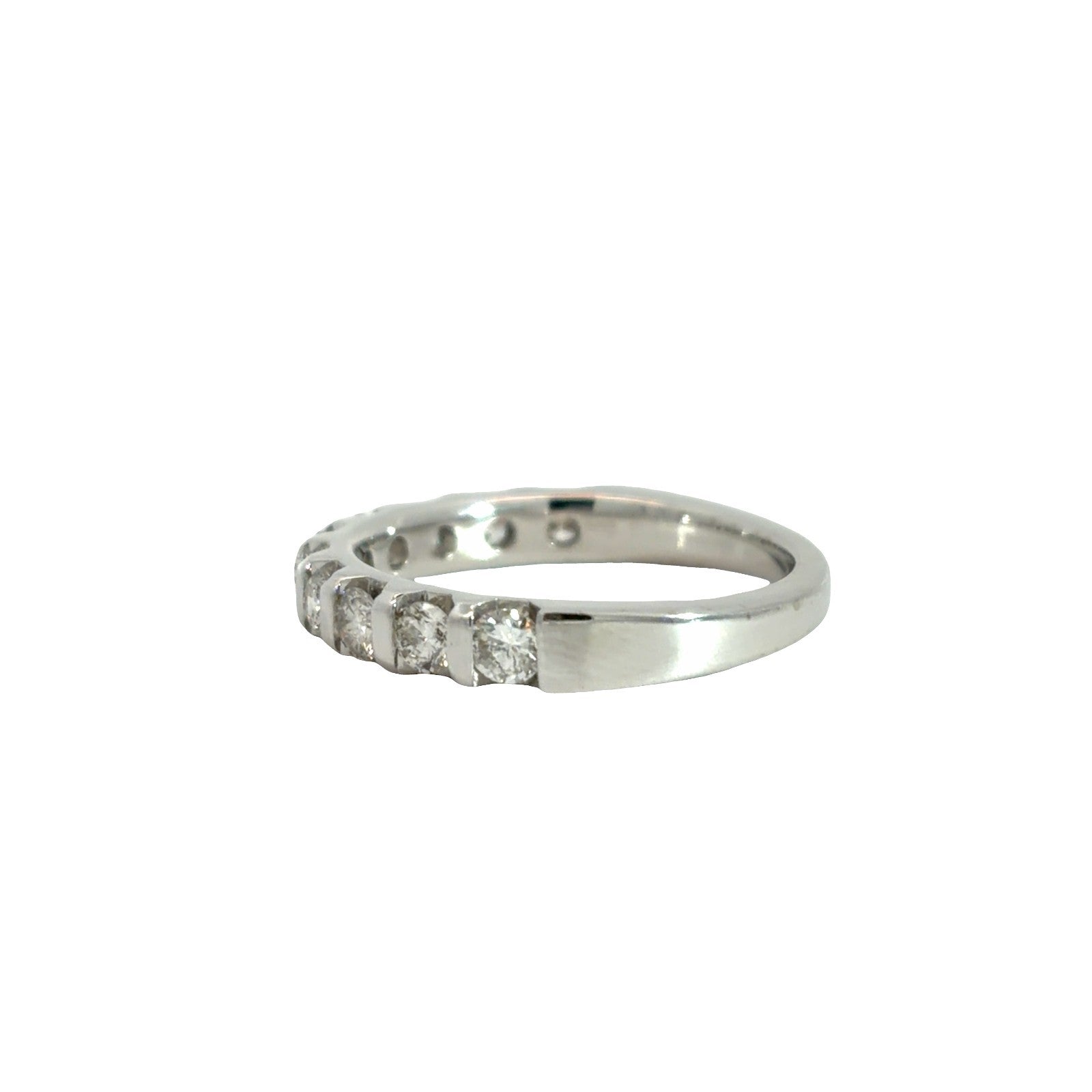 14K White Gold 10 Diamond 0.80ctw Wedding Band Ring1