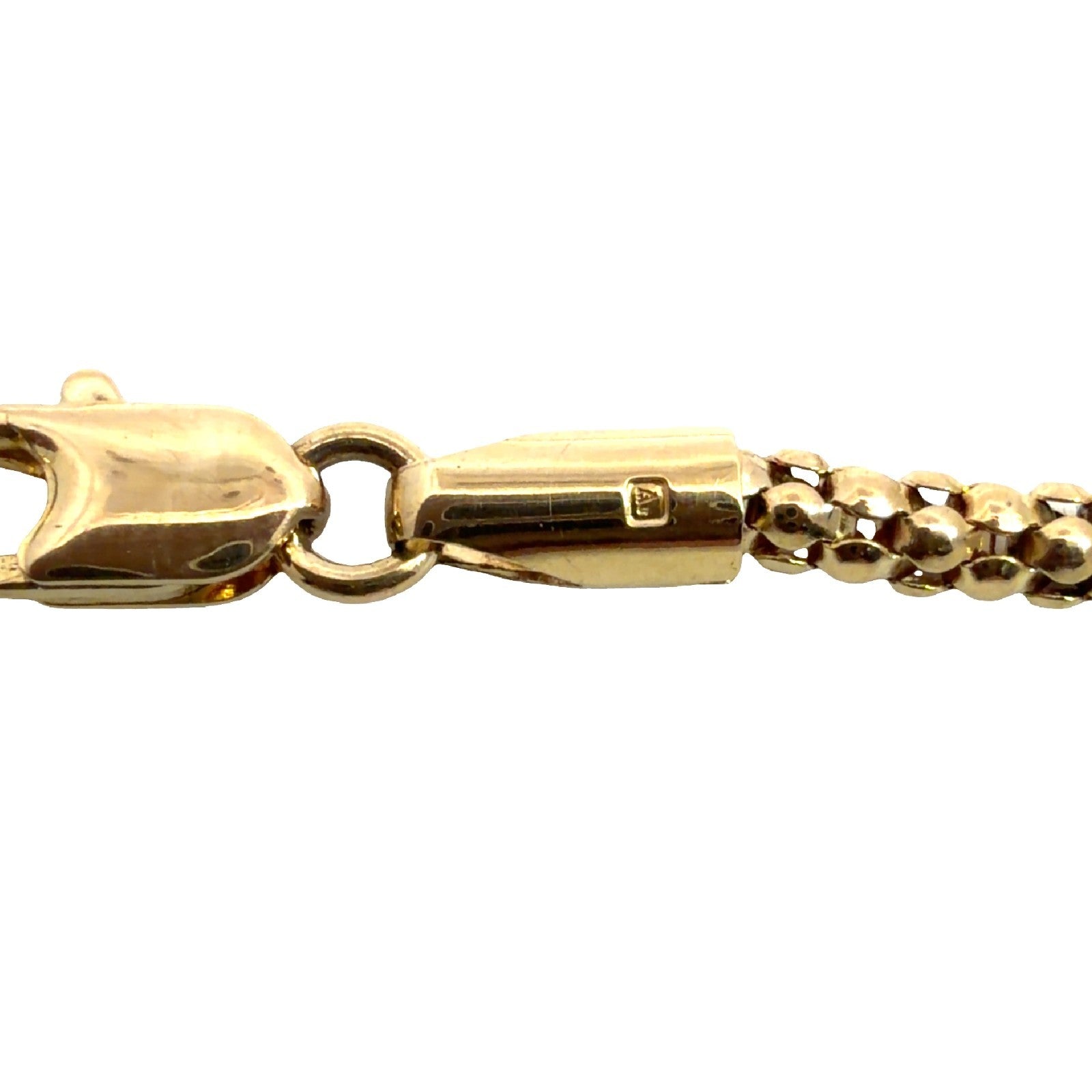 14k Yellow Gold Popcorn Link Chain Necklace 16"5