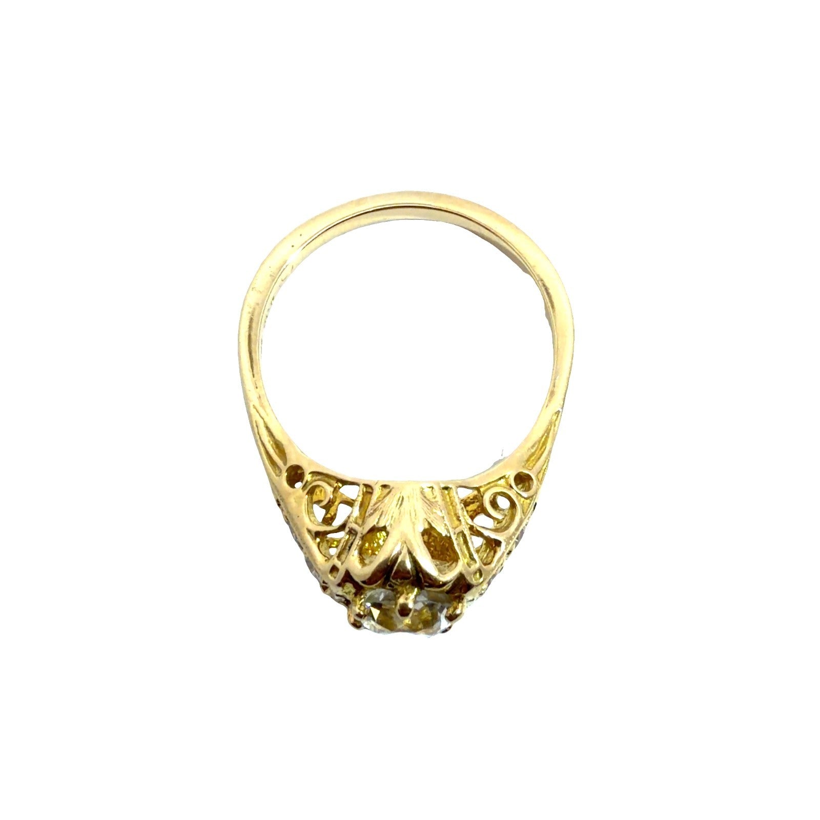 Vintage 18k Yellow Gold Ring with Belcher Set 1.25ctw Diamond1