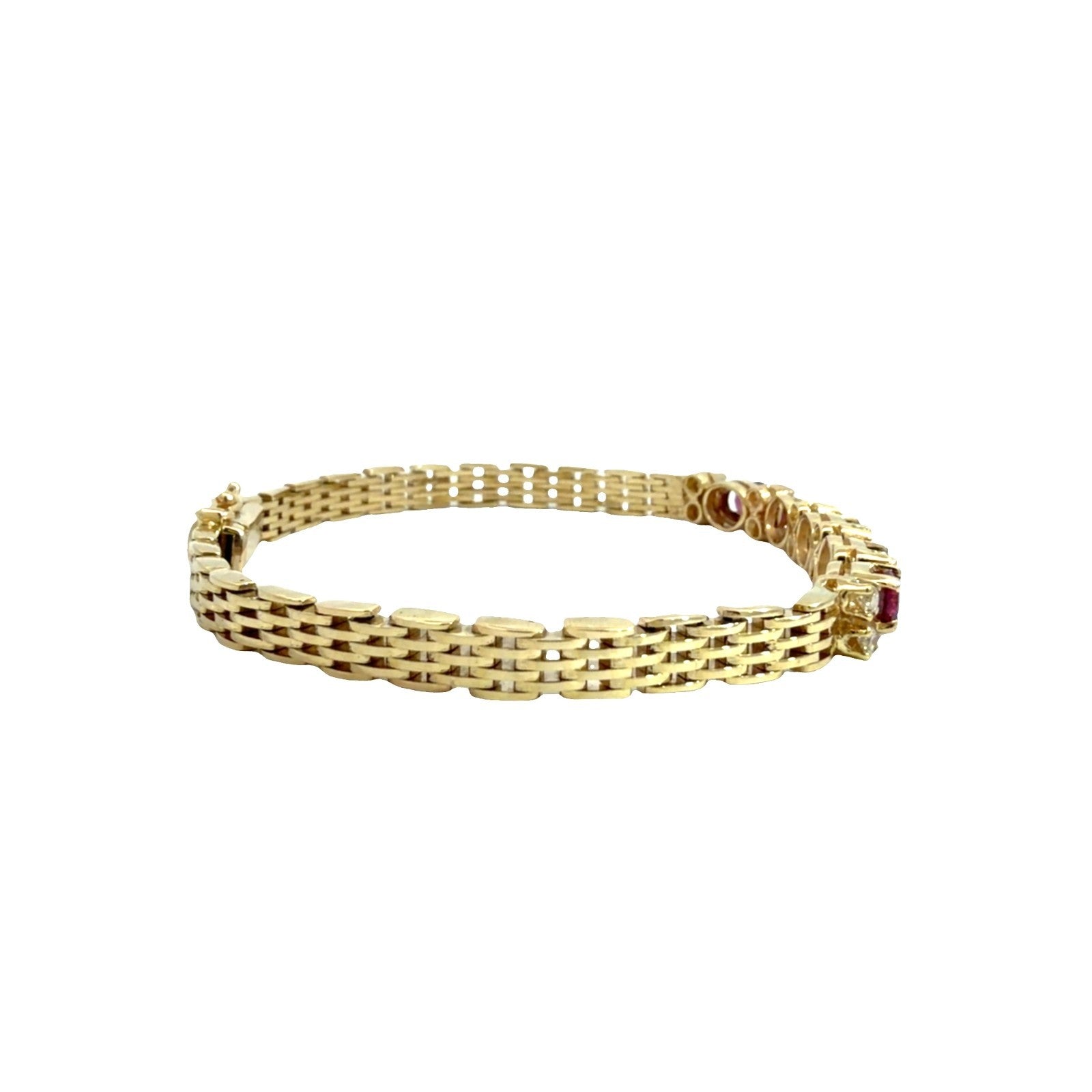14k Yellow Gold 2.34ctw Ruby and 0.45ctw Diamond Panther Link Bracelet2