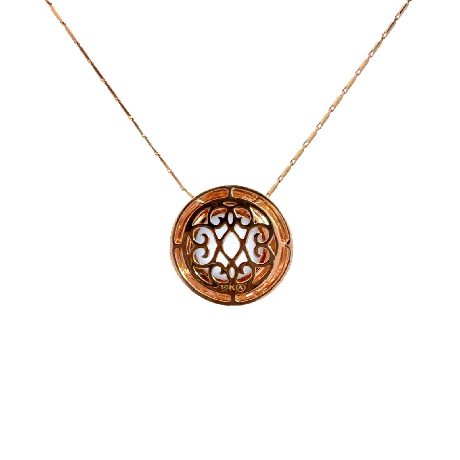 14k Rose Gold Chain Necklace with 7.18ctw Purple Chalcedony and 0.69ctw Diamond2