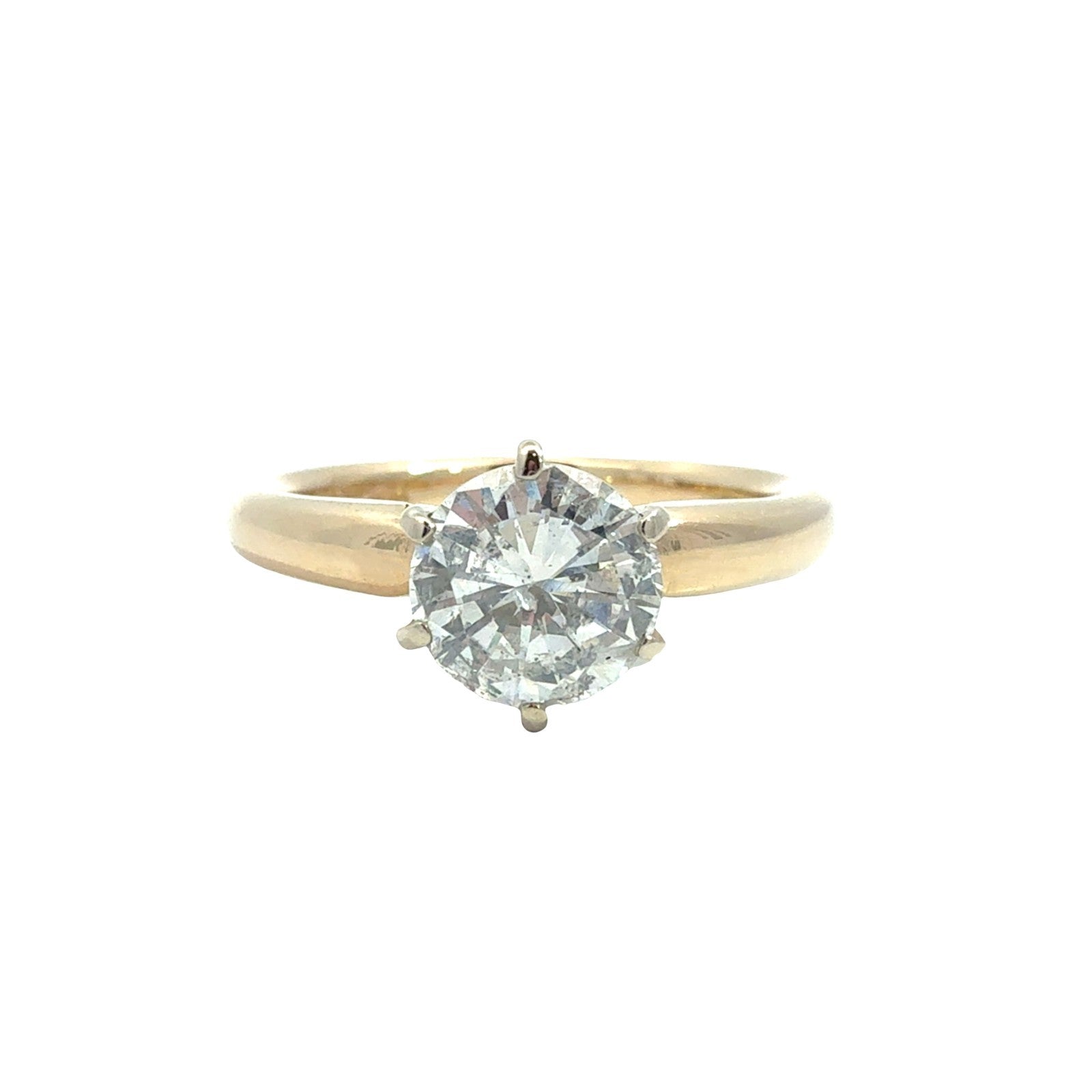 14k Yellow Gold 1.09tcw Round Diamond Solitaire Engagement Ring0