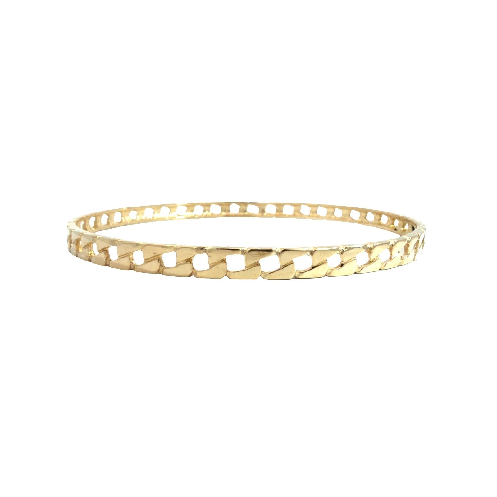 14k Yellow Gold Curb Link Style Bangle 8"3