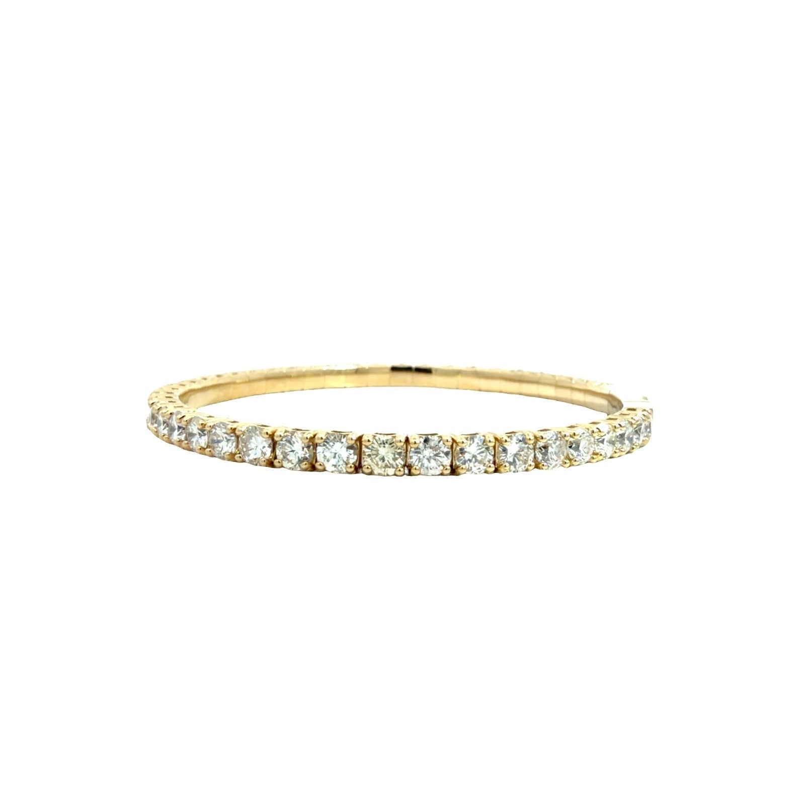 NEW 14k Yellow Gold 7.77cttw Diamond Tennis Bracelet Flex Bangle 6.75"1