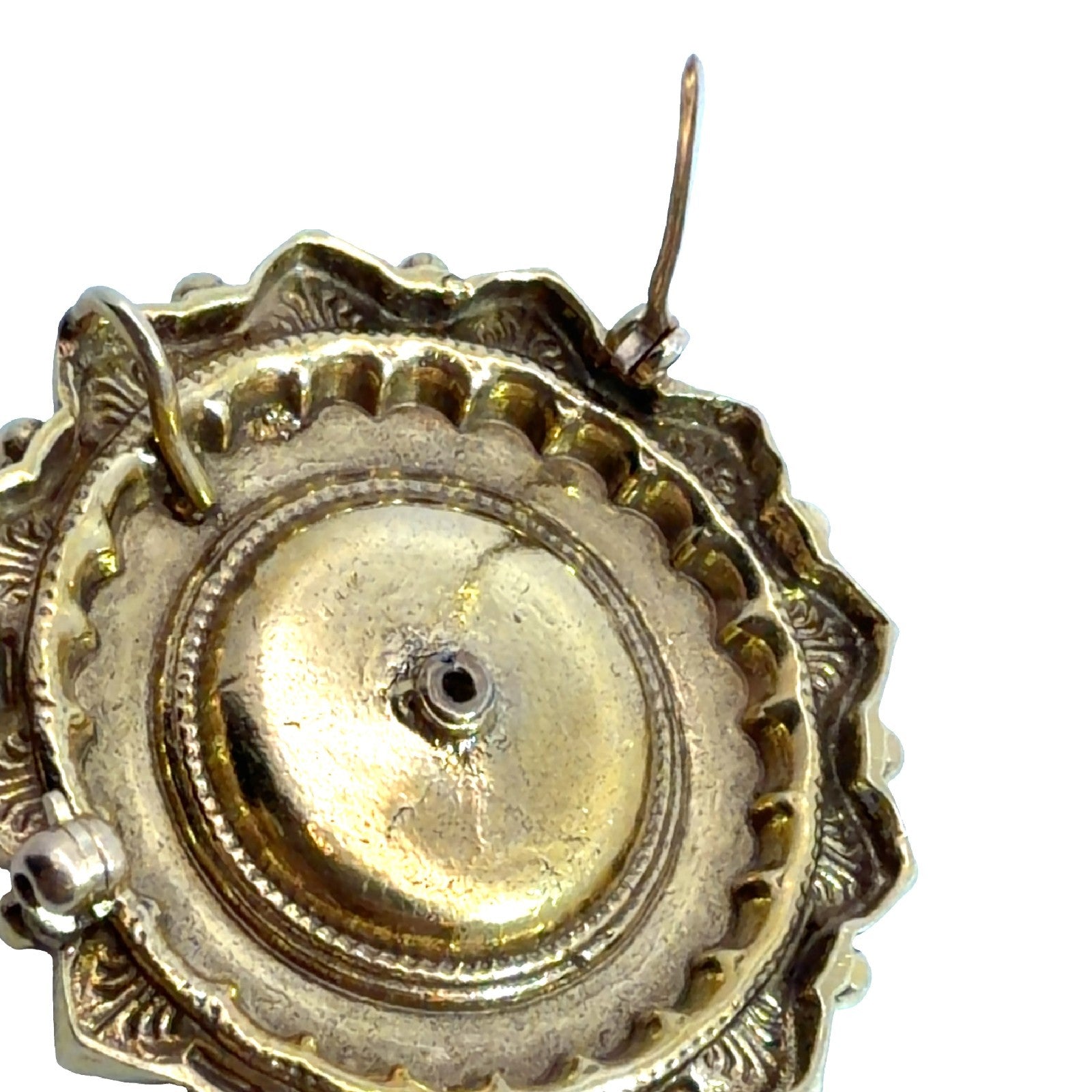 Antique Stamped 14k Yellow Gold Old Mine 0.07cttw Diamond & Blue Enamel Brooch6