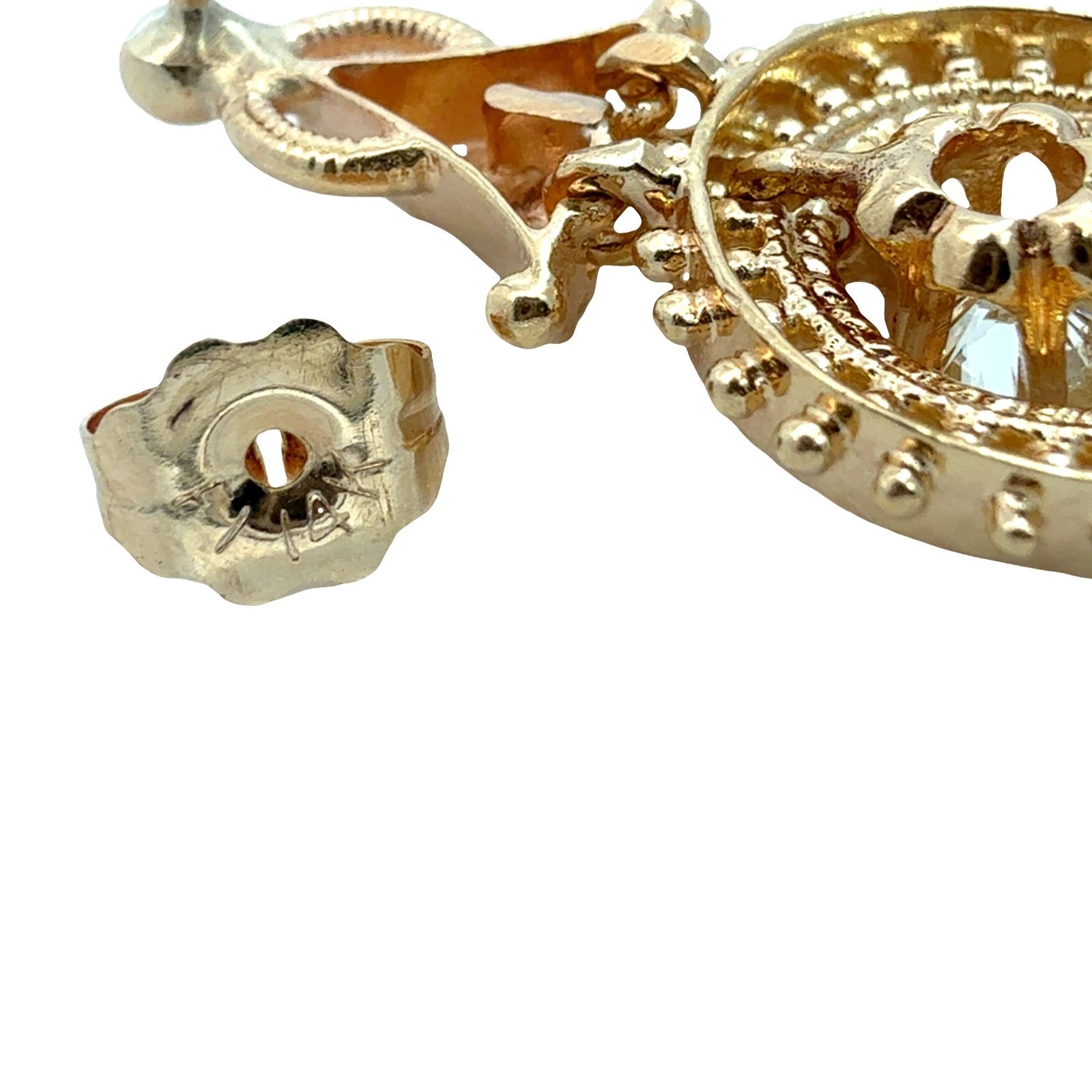 Vintage 14k Yellow Gold Stamped 0.30cttw Diamond Drop Earrings5