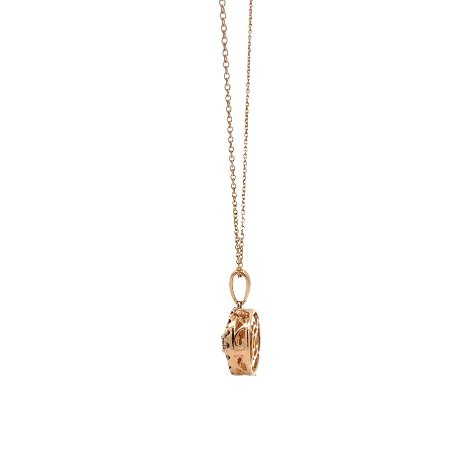 Le Vian 14k Rose Gold 0.61cttw Diamond Halo Pendant Necklace6