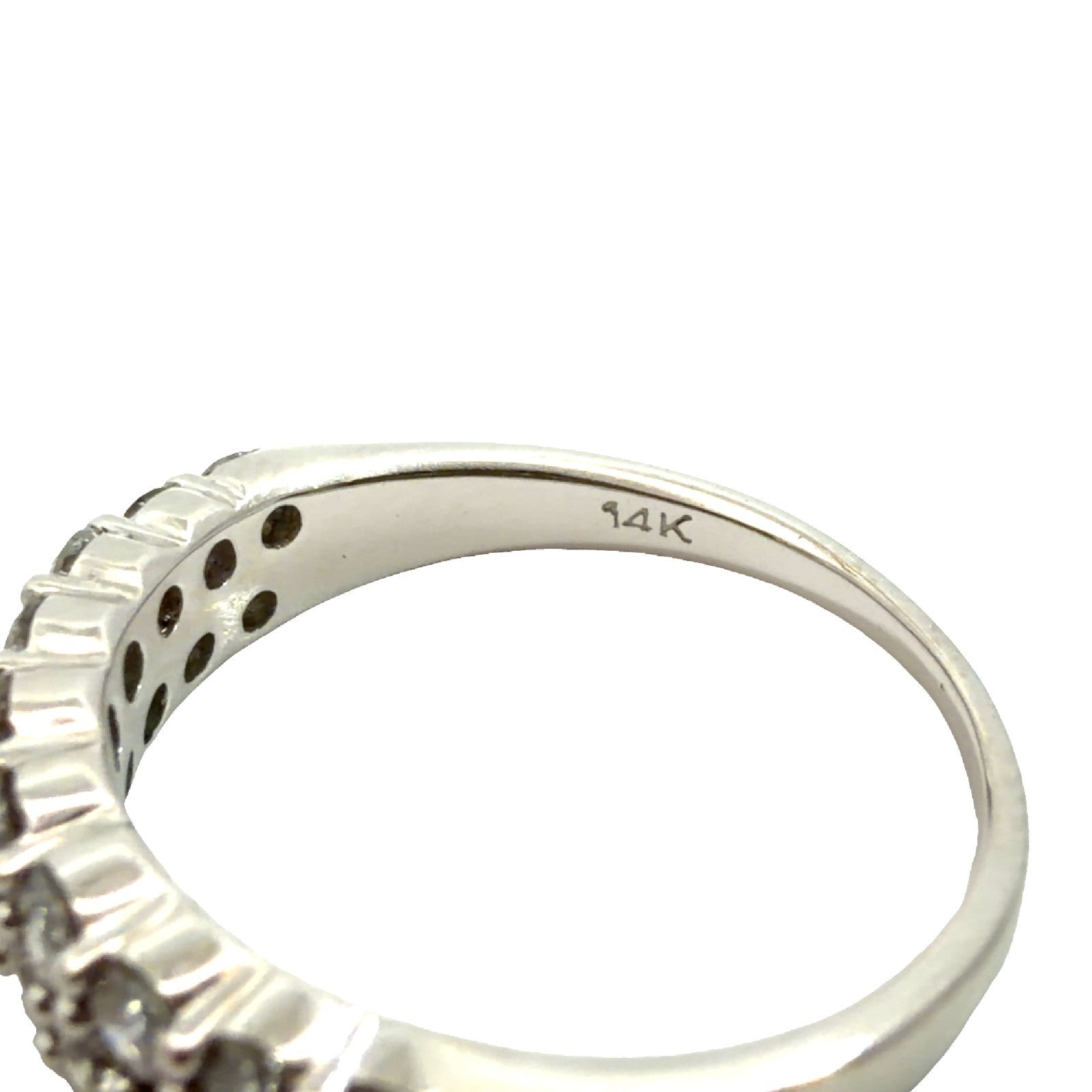 14k White Gold Double-Row 0.92cttw Diamond Band Ring Size 64