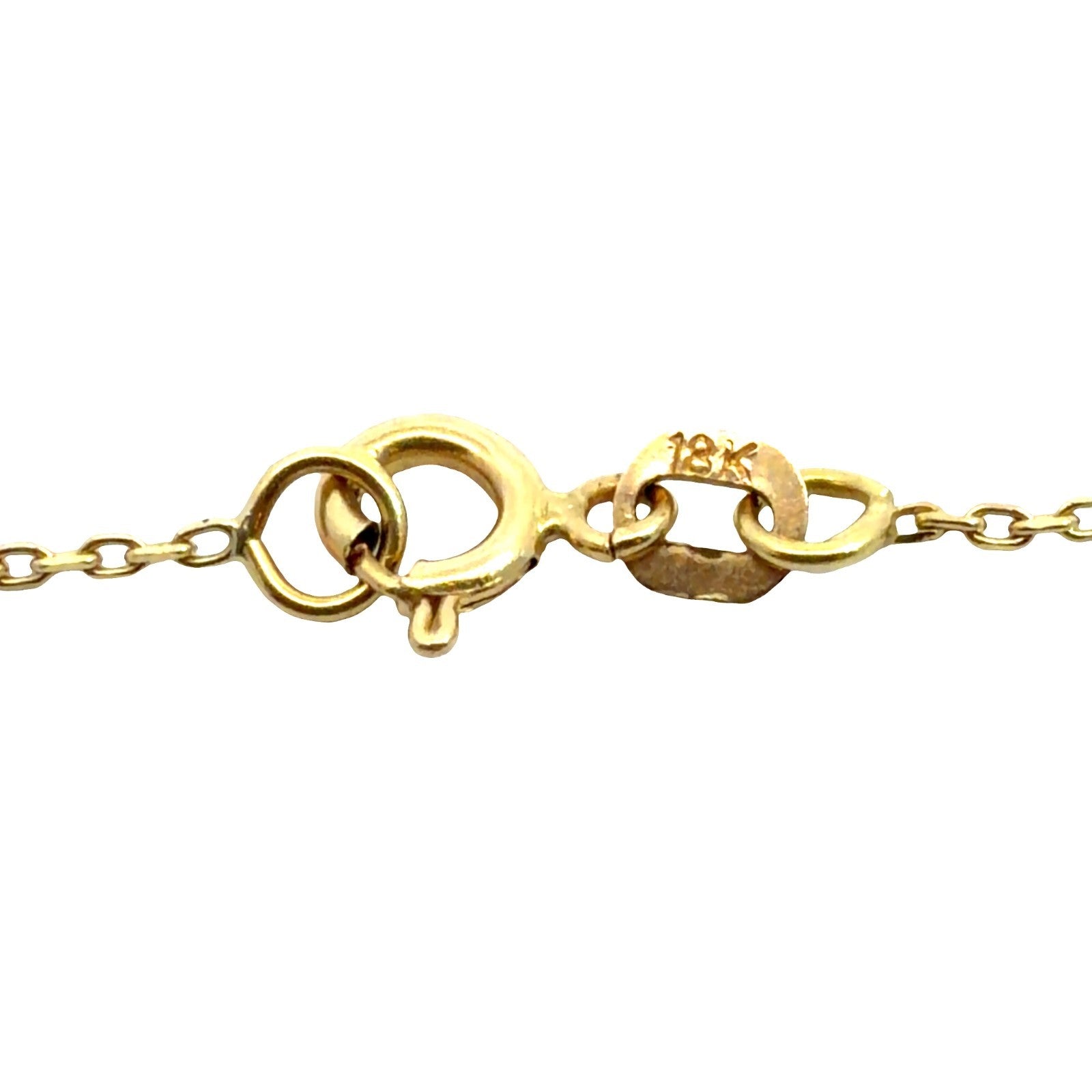 18k Yellow Gold Orange Clover Charm Necklace with CZ Center5