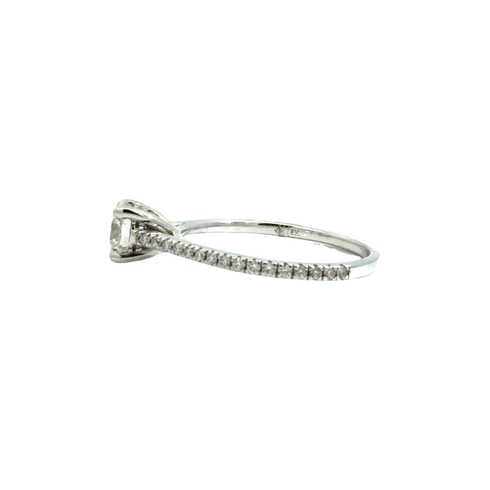 18k White Gold 1.00cttw Diamond Engagement Ring Size 74