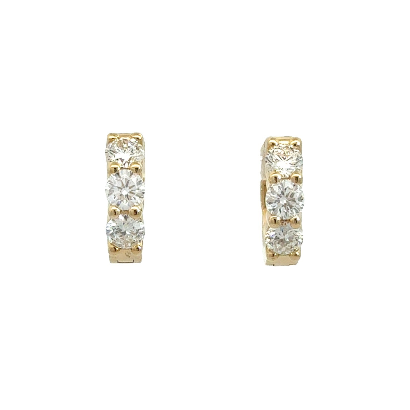 14k Yellow Gold and 1.50cttw Lab-Grown Diamond Huggie Hoop Earrings0