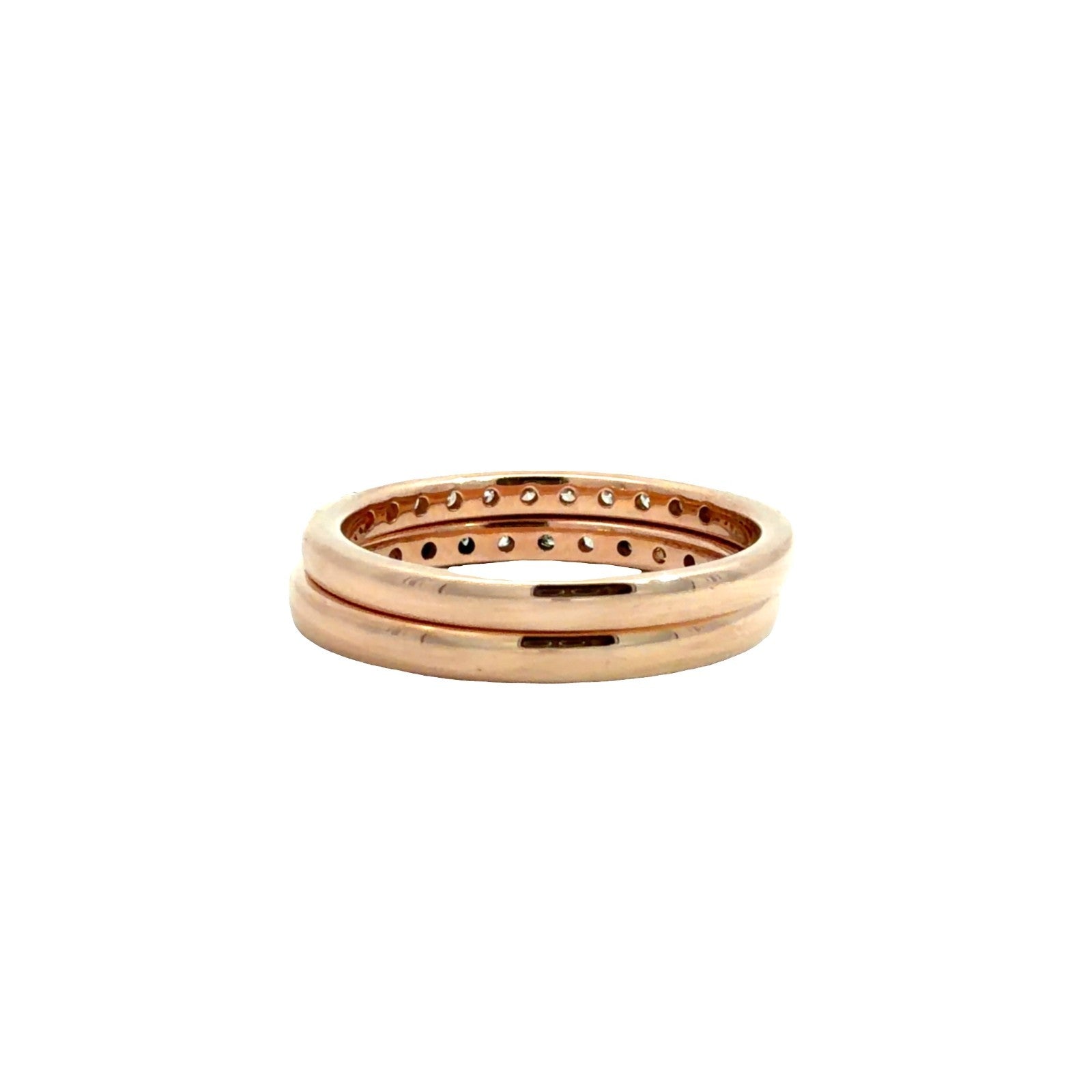 14k Rose Gold and (0.58ctw) Diamond Half Eternity Ring Set3