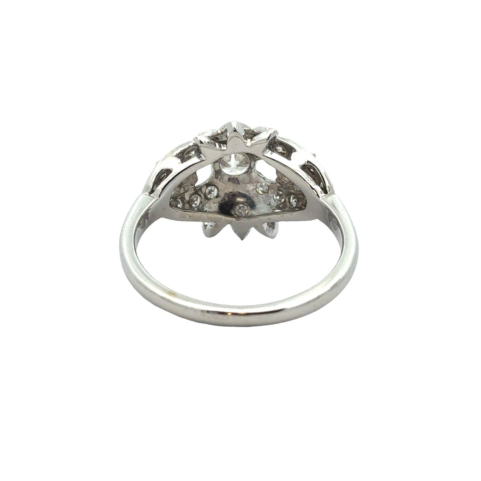 14k White Gold and 1.37ctw Cluster Diamond Ring Size 6.52