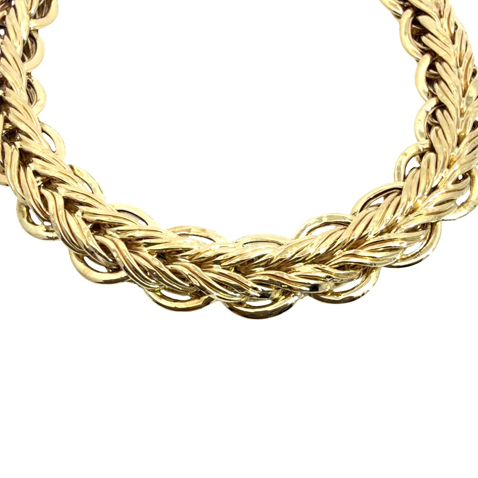 14k Yellow Gold Stamped Turkey Flat Rope Chain 7 in2