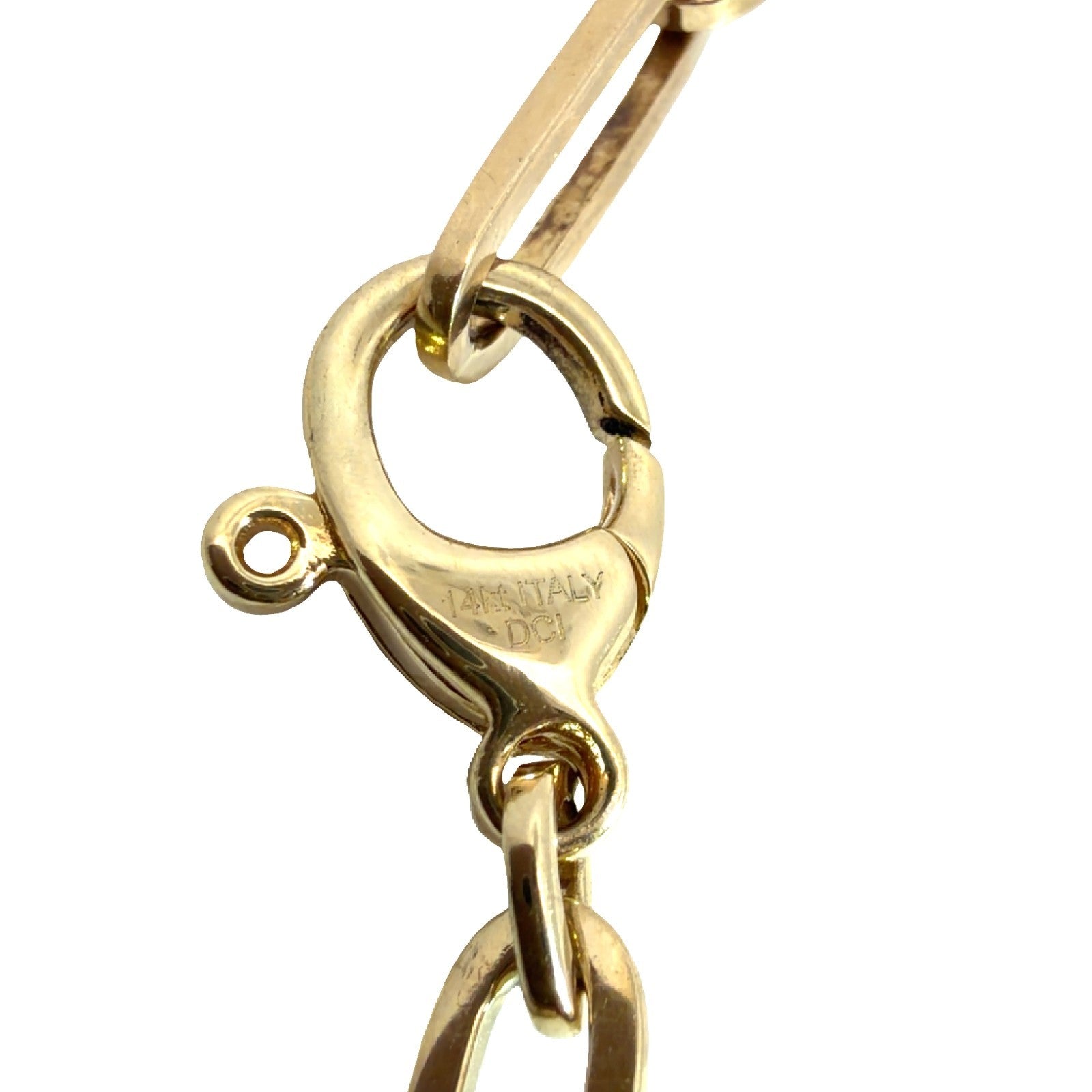 Estate 14k Yellow Gold Paperclip Chain Necklace 22"5