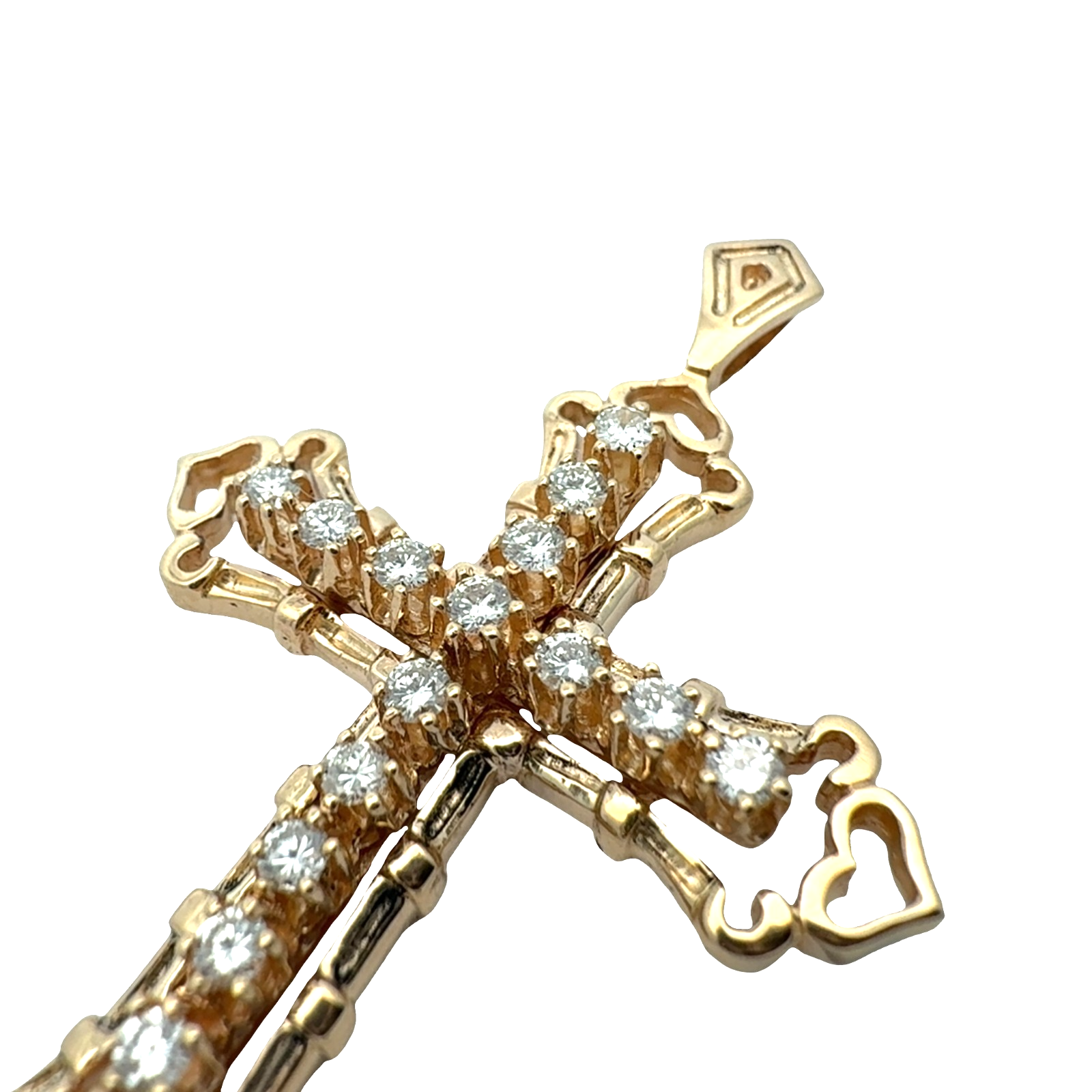 14k Yellow Gold and 0.60ctw Diamond Cross Pendant1