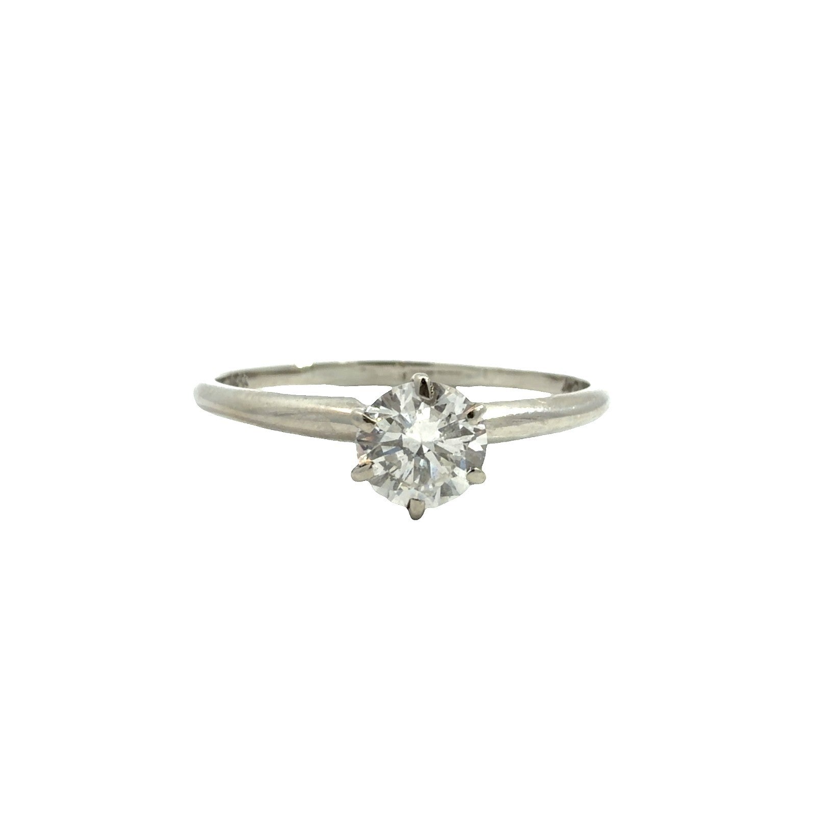 14k White Gold Solitaire Ring with Round Brilliant Cut 0.50ctw Diamond0