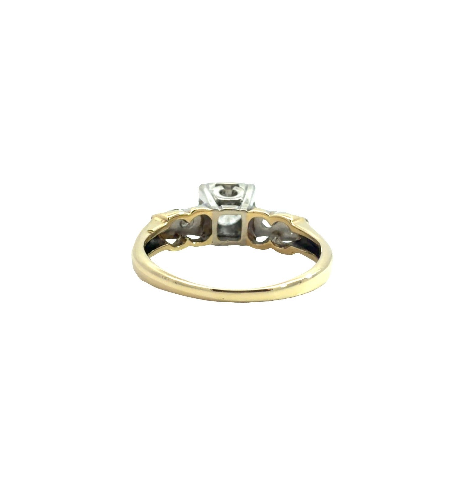 Vintage Stamped 14k Multi-Tone Gold 0.40cttw Illusion Set Diamond Ring Size 4.755