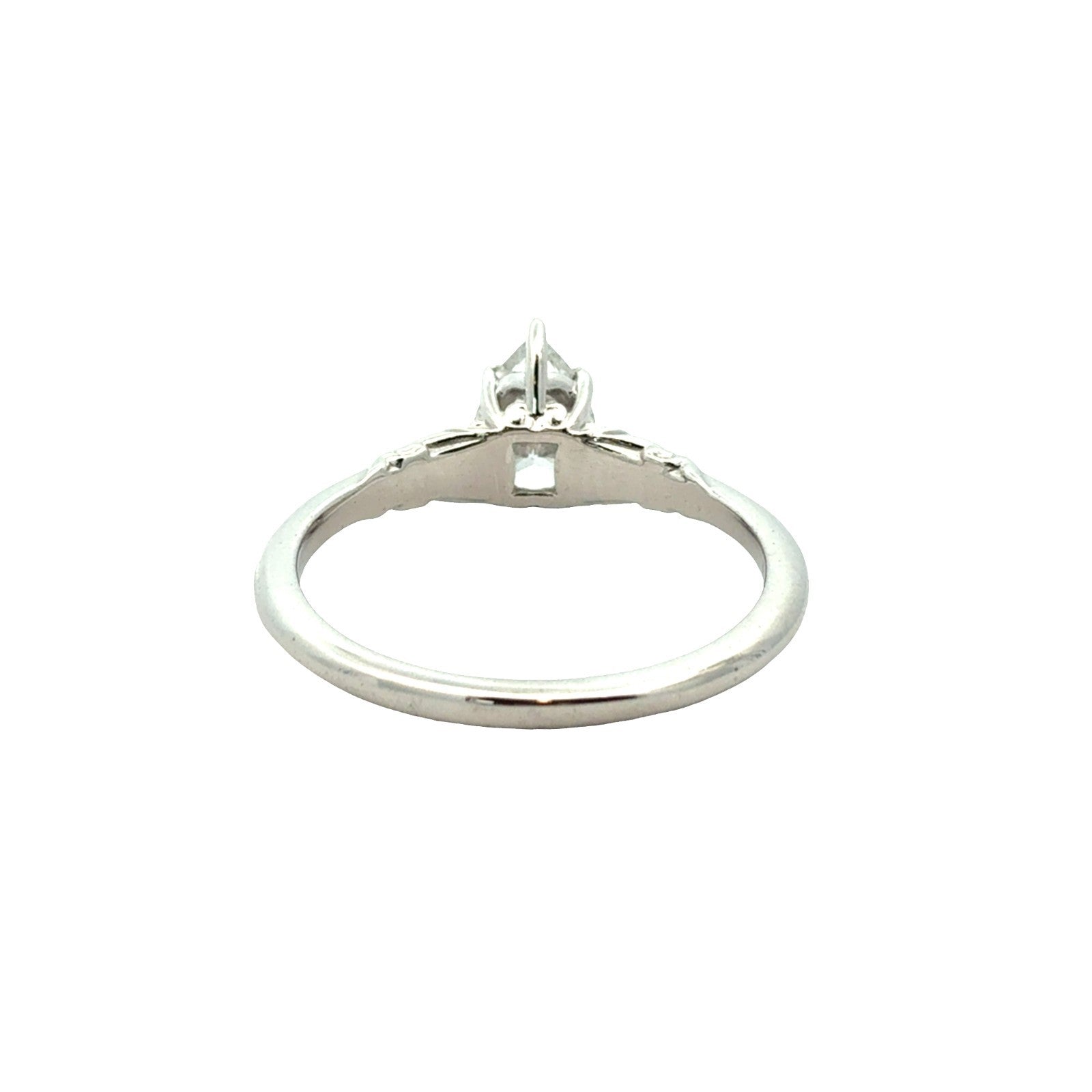 14k White Gold Pear-Shaped Solitaire 1.02ctw Diamond Engagement Ring Size 73