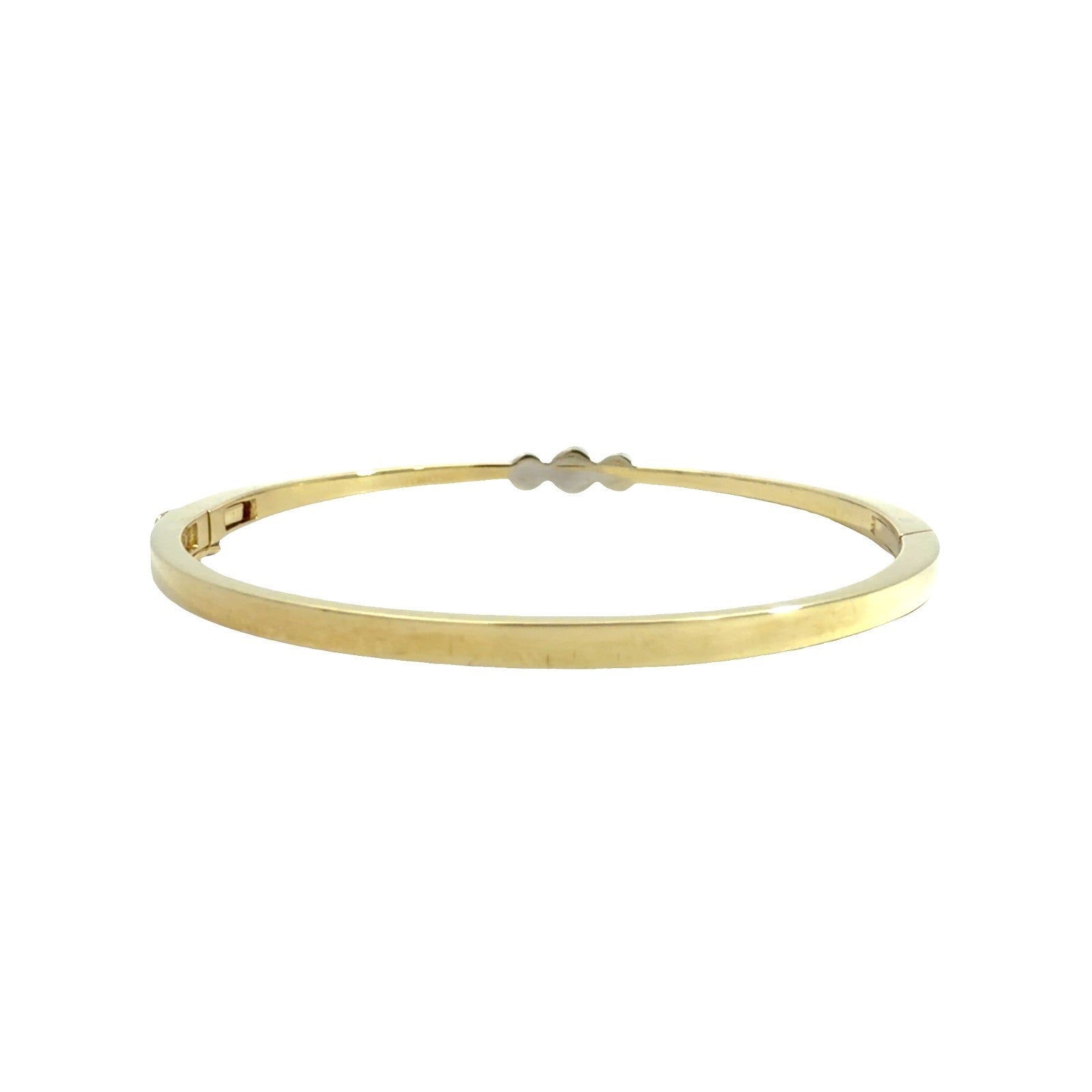 14k Multi-Tone Gold 0.40cttw Three Diamond Hinged Bangle Bracelet2