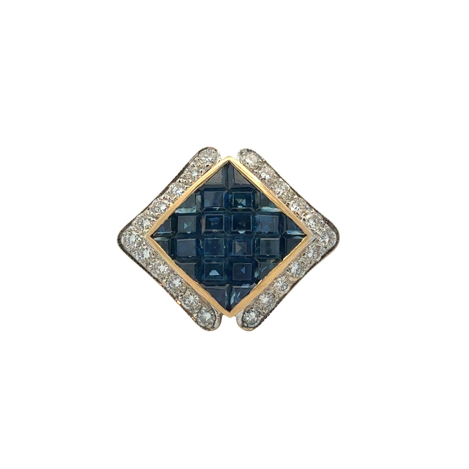 18k Yellow Gold 1.62cttw Sapphire & 061cttw Diamond Pendant0