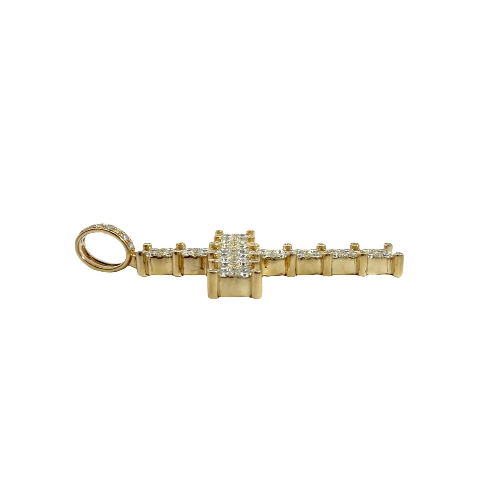 14k Yellow Gold Stamped 5.33cttw Diamond Cross Pendant2