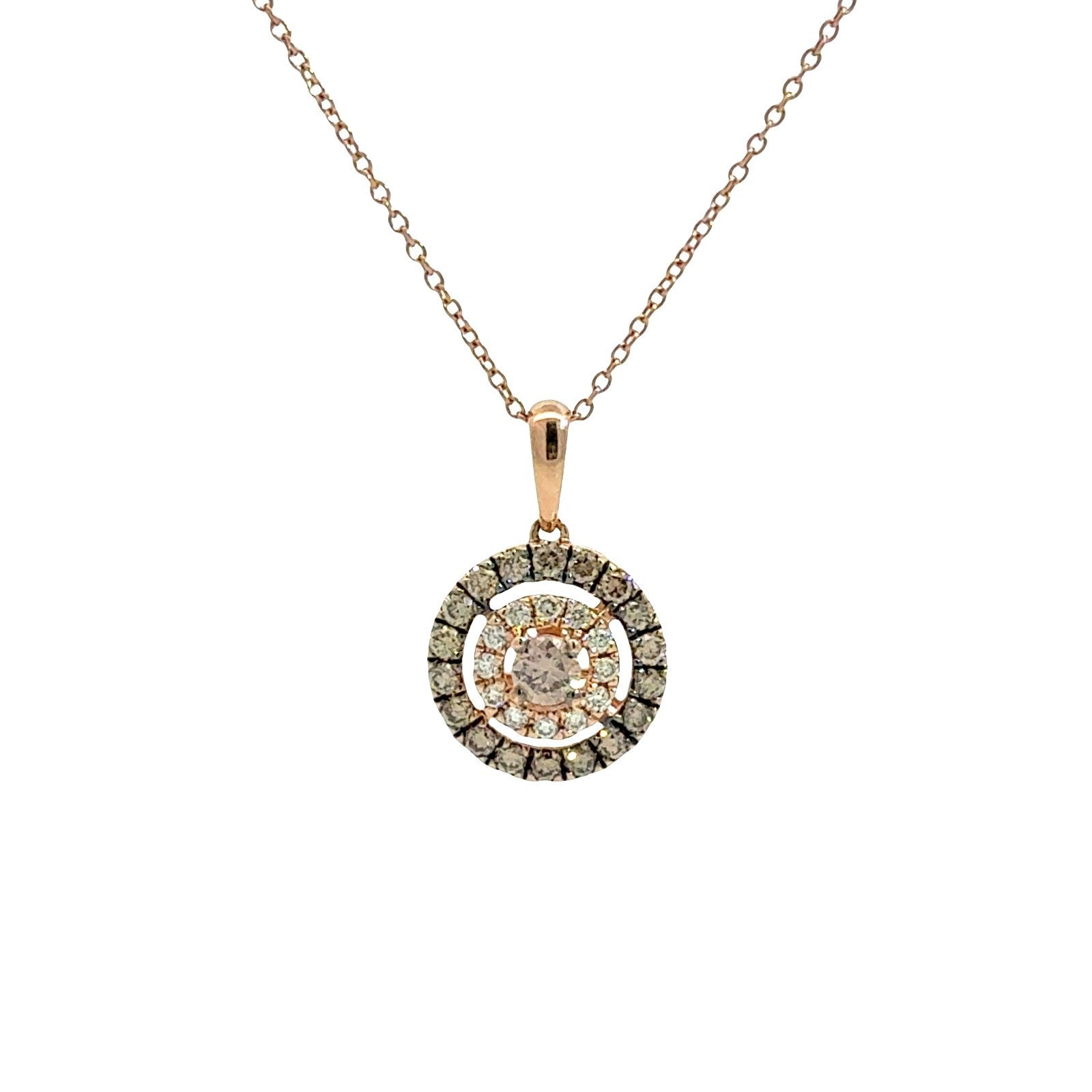 Le Vian 14k Rose Gold 0.61cttw Diamond Halo Pendant Necklace1