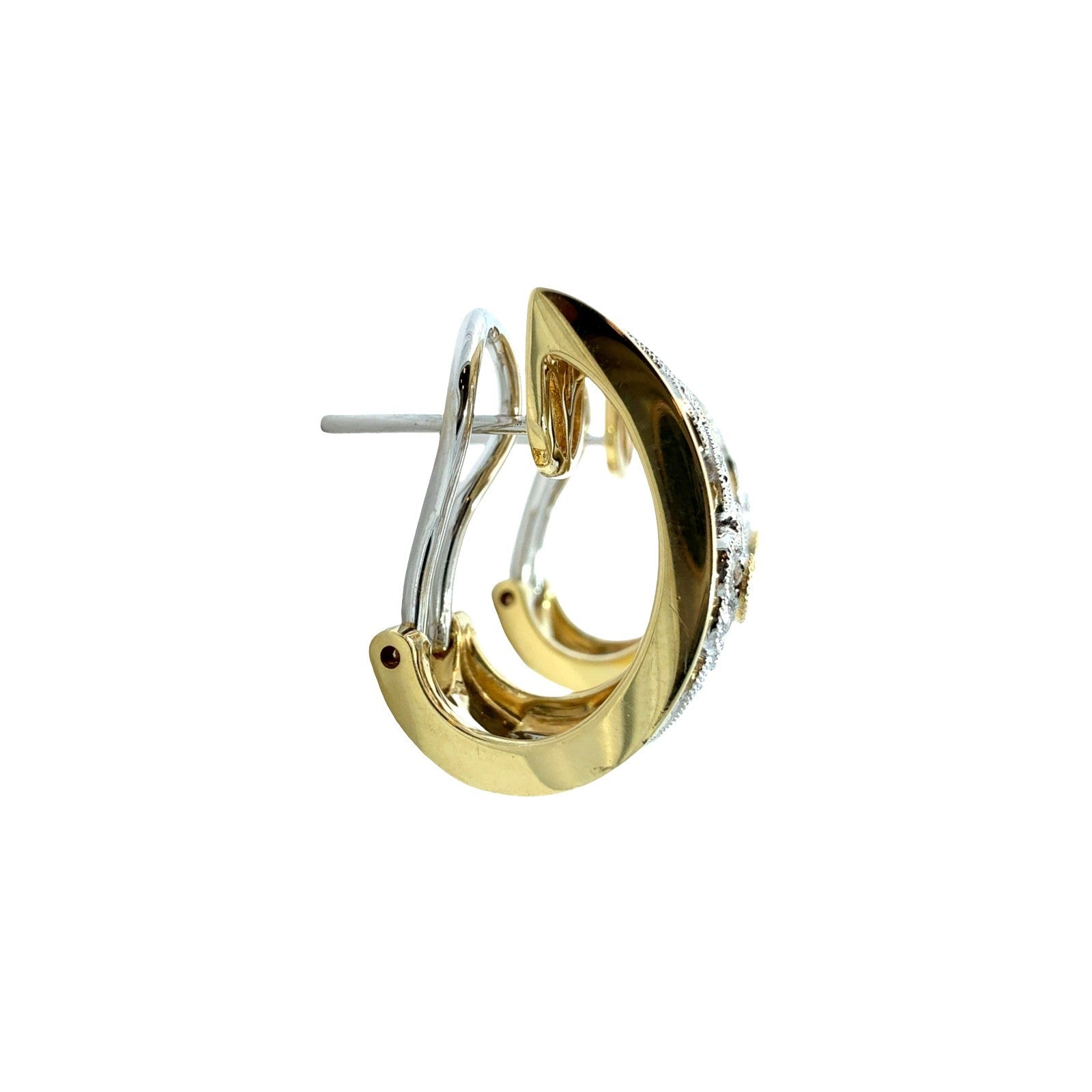 Simon G. 18k Two-Tone Gold 0.38cttw Diamond Trellis Hoop Earrings4
