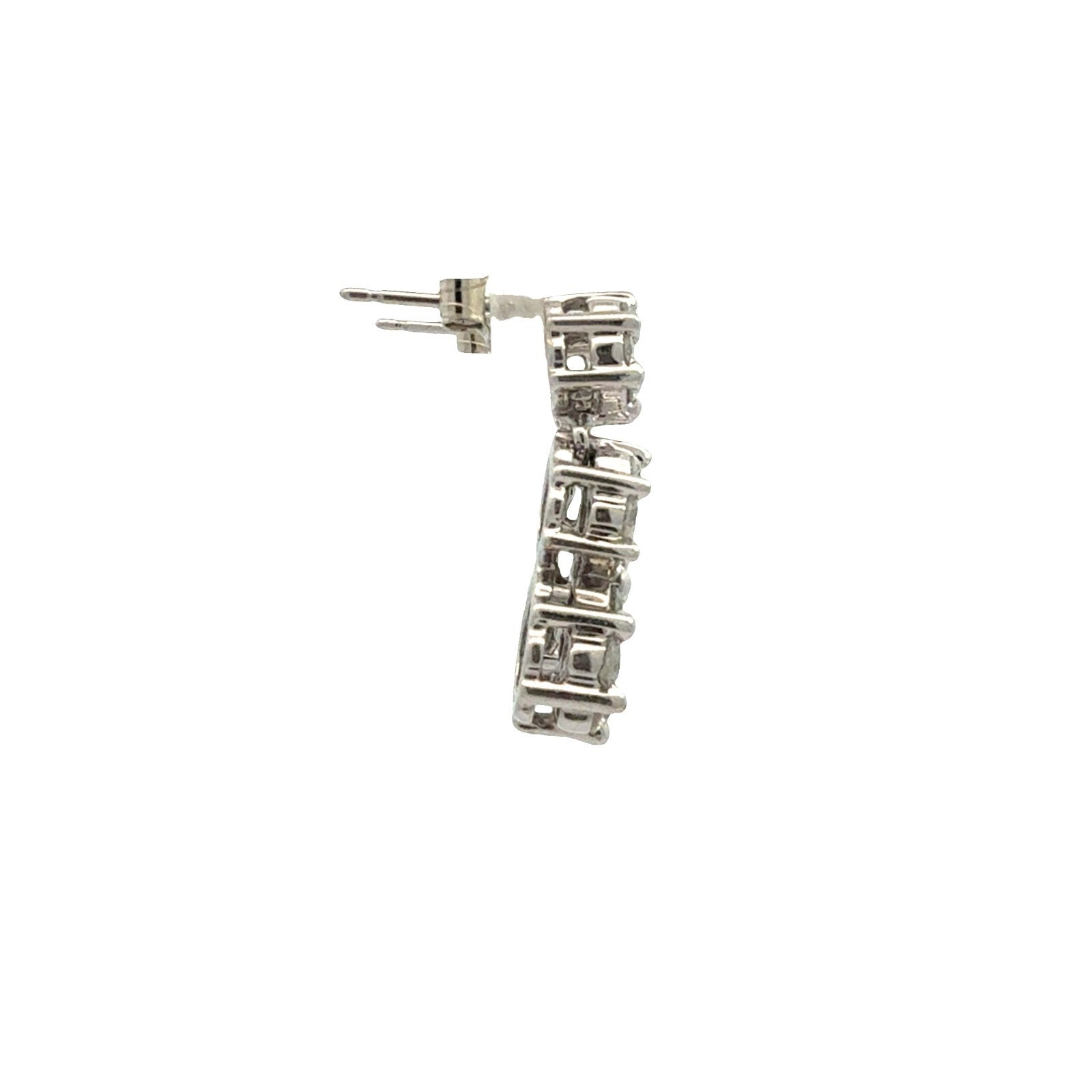 14k White Gold and 1.89ctw Diamond Tiered Floral Drop Earrings4