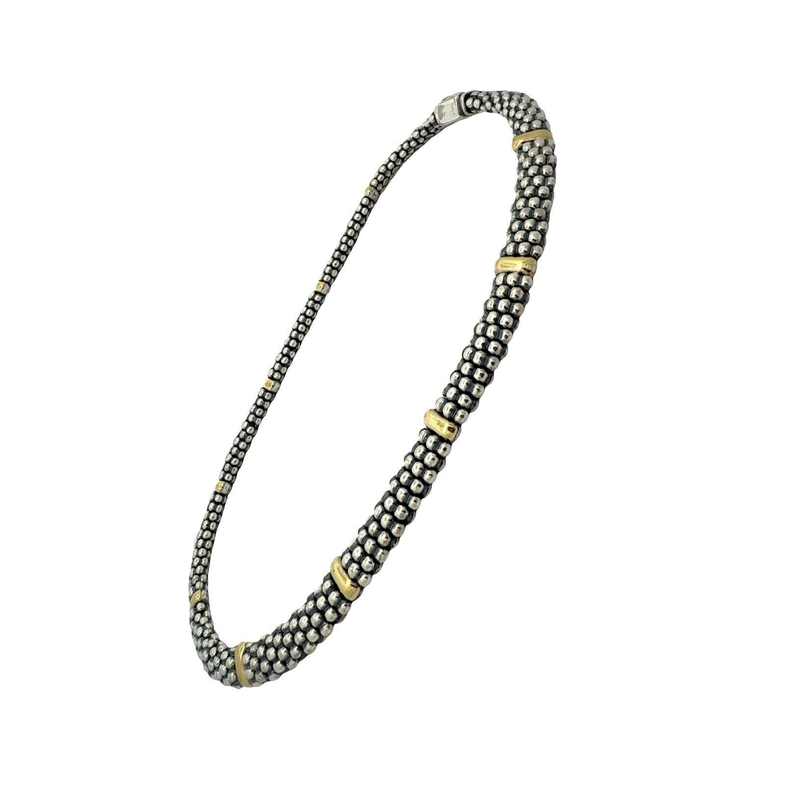 LAGOS Caviar Sterling Silver and 18k Yellow Gold Necklace2