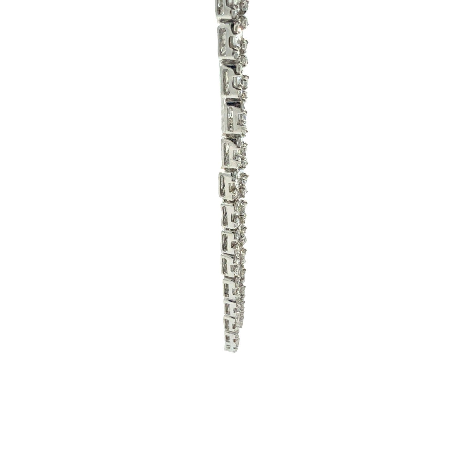 14k White Gold 24.96ctw Baguette & Round Diamond Tennis Necklace 22"2