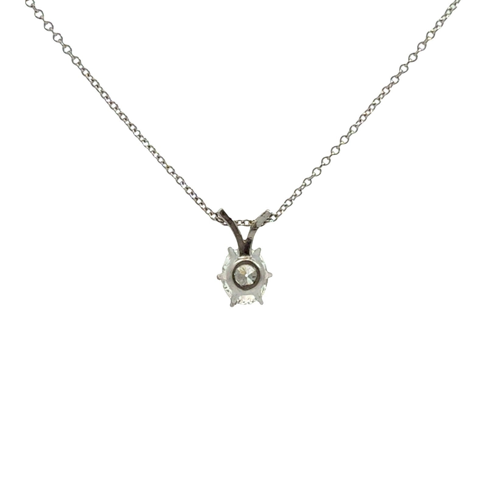14k White Gold 0.75ctw Diamond Solitaire Necklace3