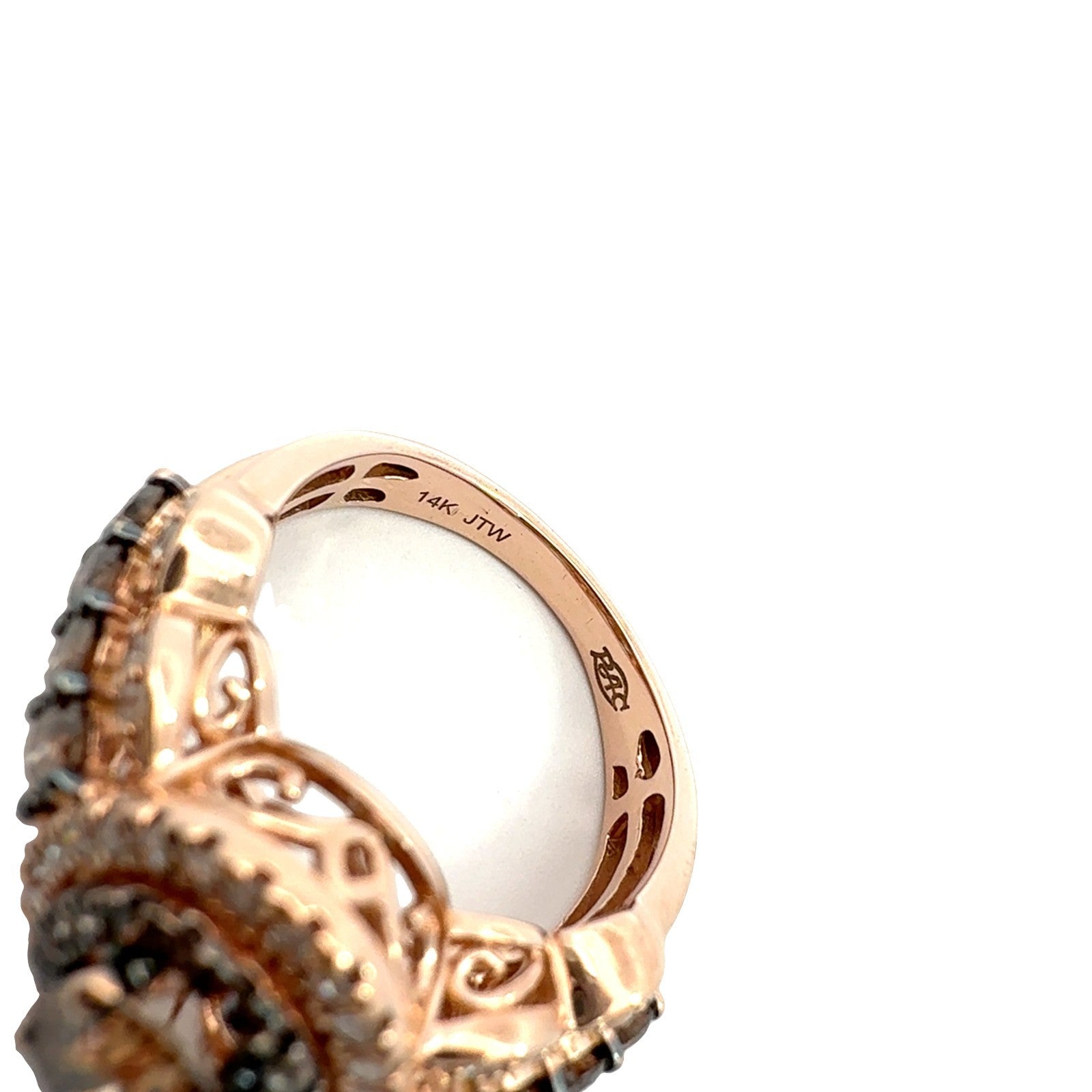 14k Rose Gold Round 1.62cttw Diamond Double Halo Cocktail Ring6