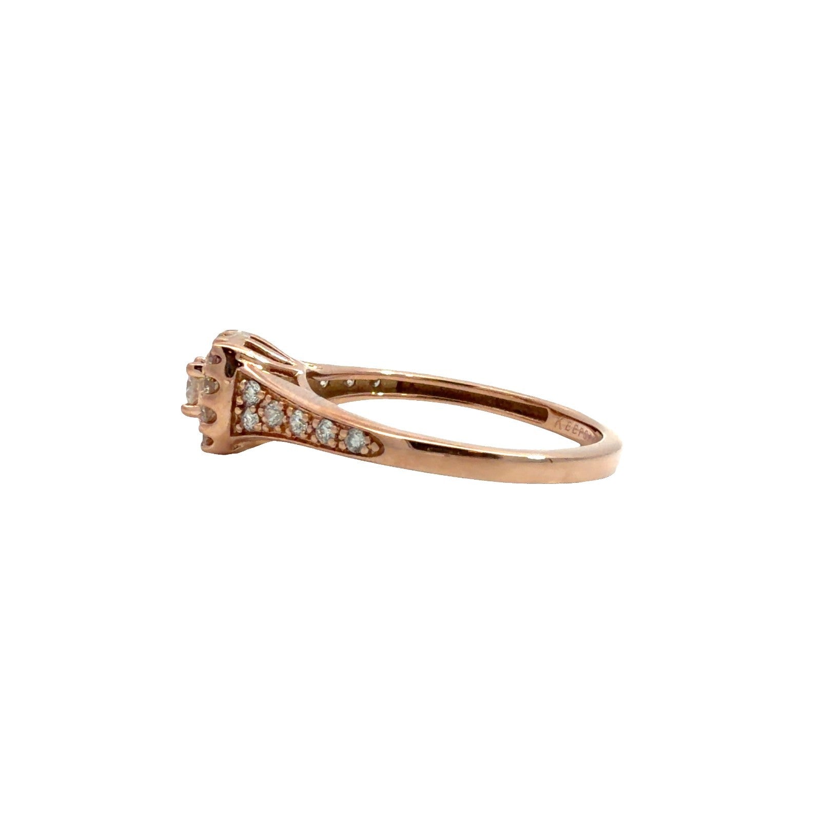 Keepsake 14k Rose Gold & 0.43cttw Diamond Cluster Ring Size 6.753