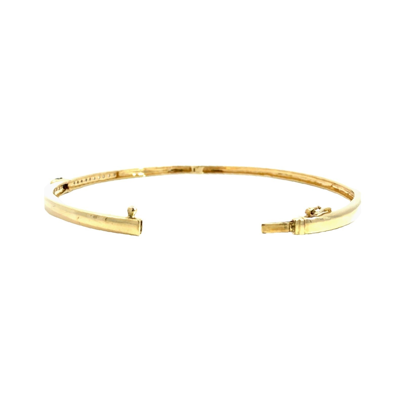 14k Yellow Gold Stamped 0.42cttw Blue Sapphire & 0.18ctw Diamond Bangle 7.5"5