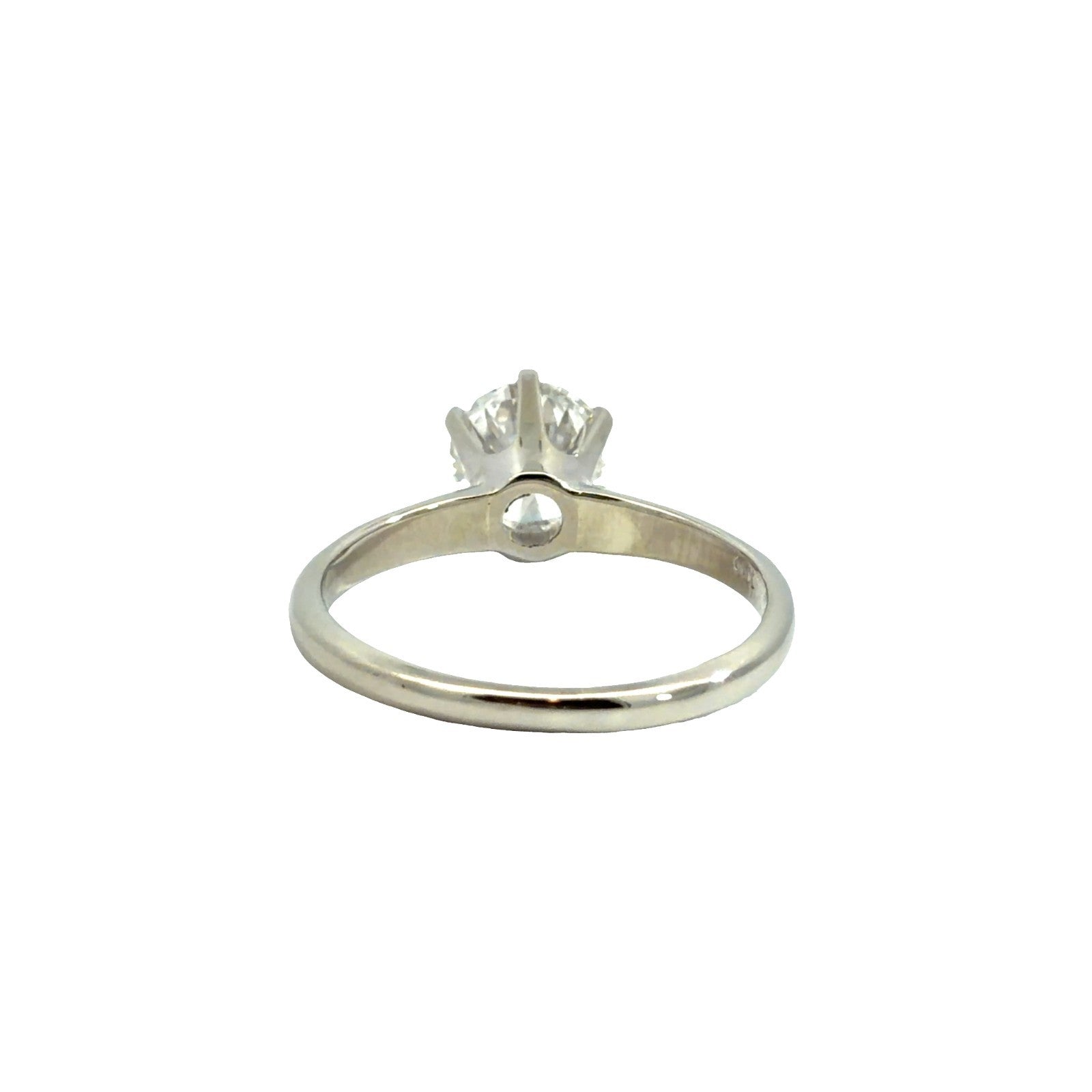 14k White Gold Stamped Solitaire 1.60cttw Diamond Ring Size 5.752