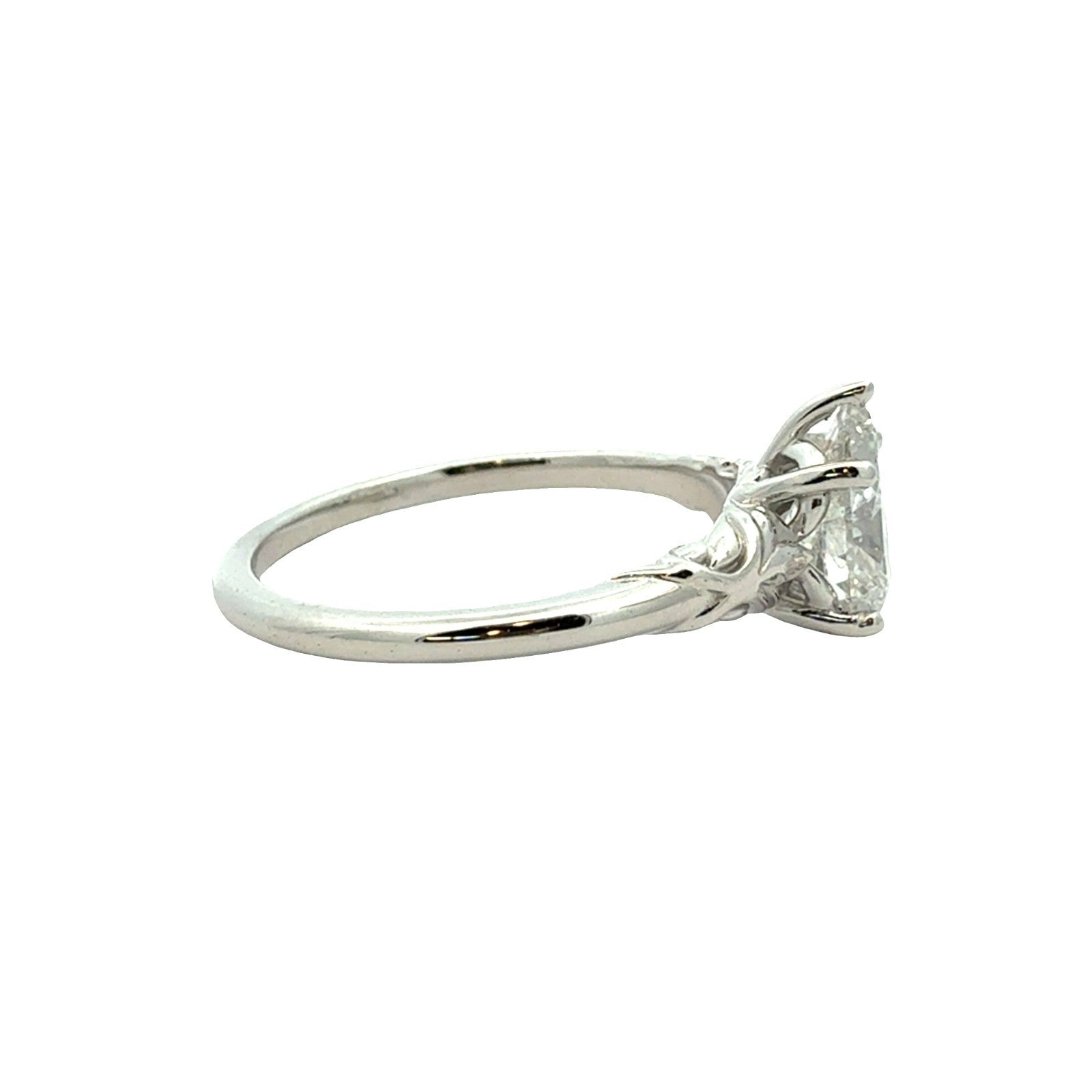 14k White Gold Pear-Shaped Solitaire 1.02ctw Diamond Engagement Ring Size 72