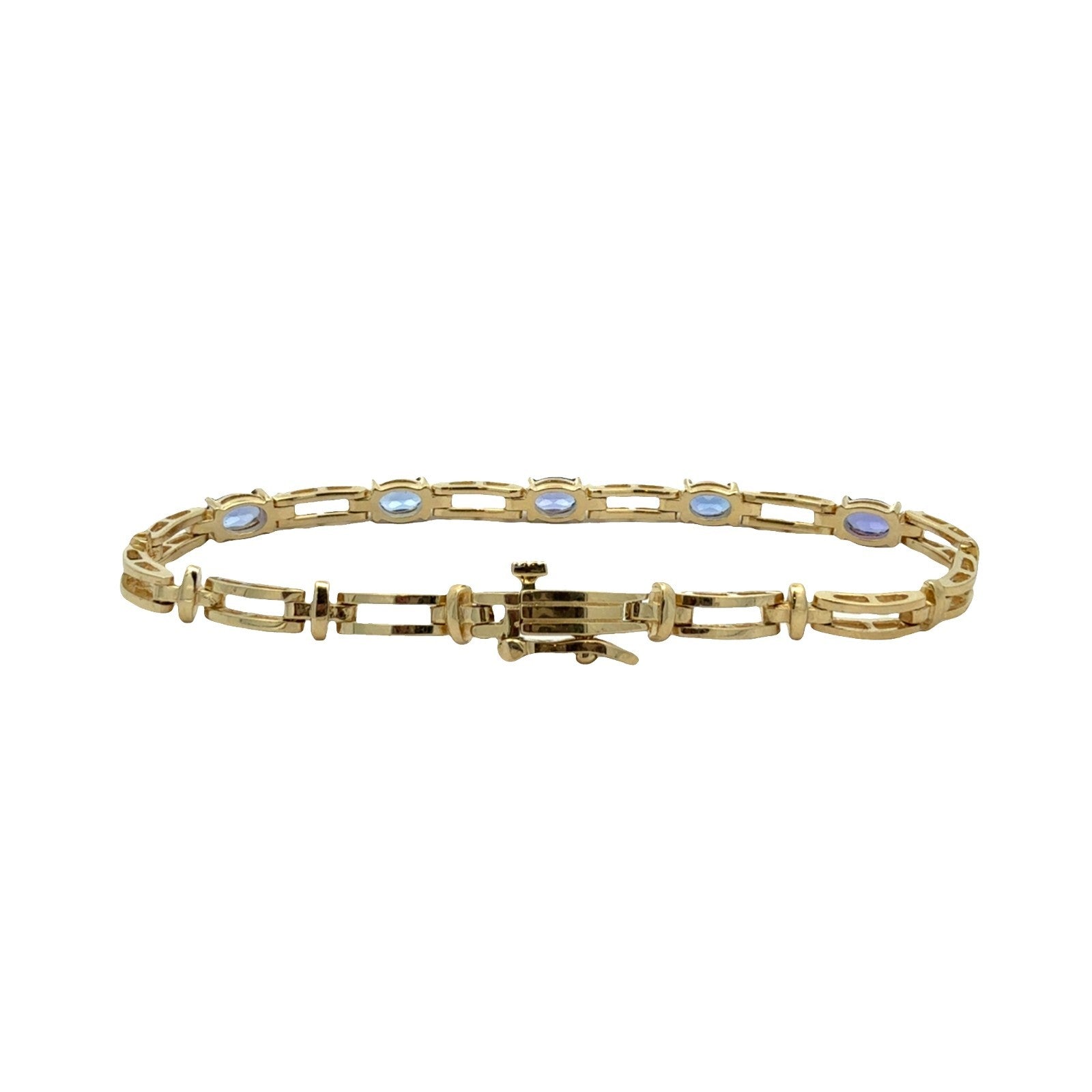 14k Yellow Gold Tennis Bracelet with 2.75ctw Tanzanite and 0.18ctw Diamond 7"3