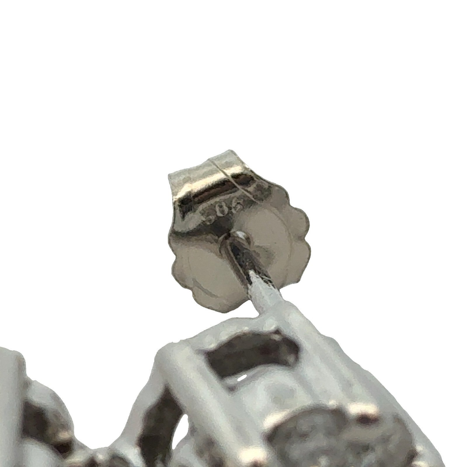 14k White Gold and 1.89ctw Diamond Tiered Floral Drop Earrings6