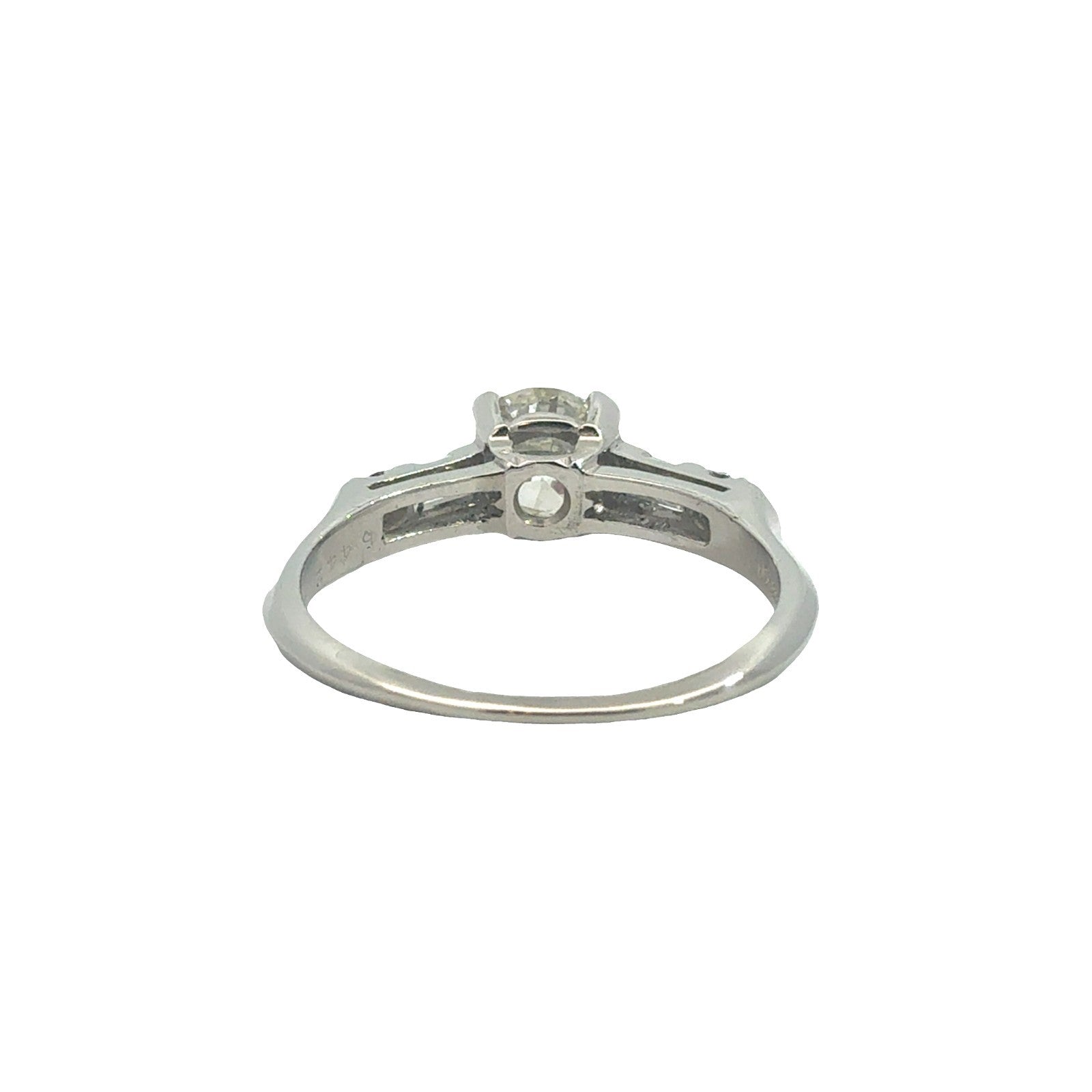 Platinum 1.49ctw(1.11ctw) Euro Cut Diamond Engagement Ring4