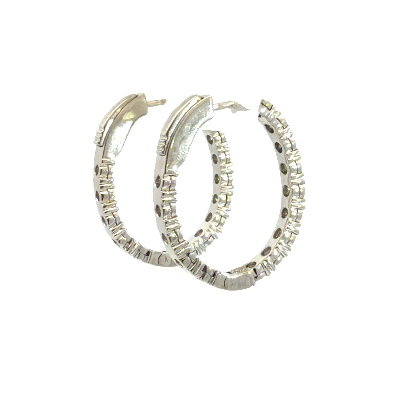 14k White Gold 0.51ctw Diamond Pavé Hoop Earrings3