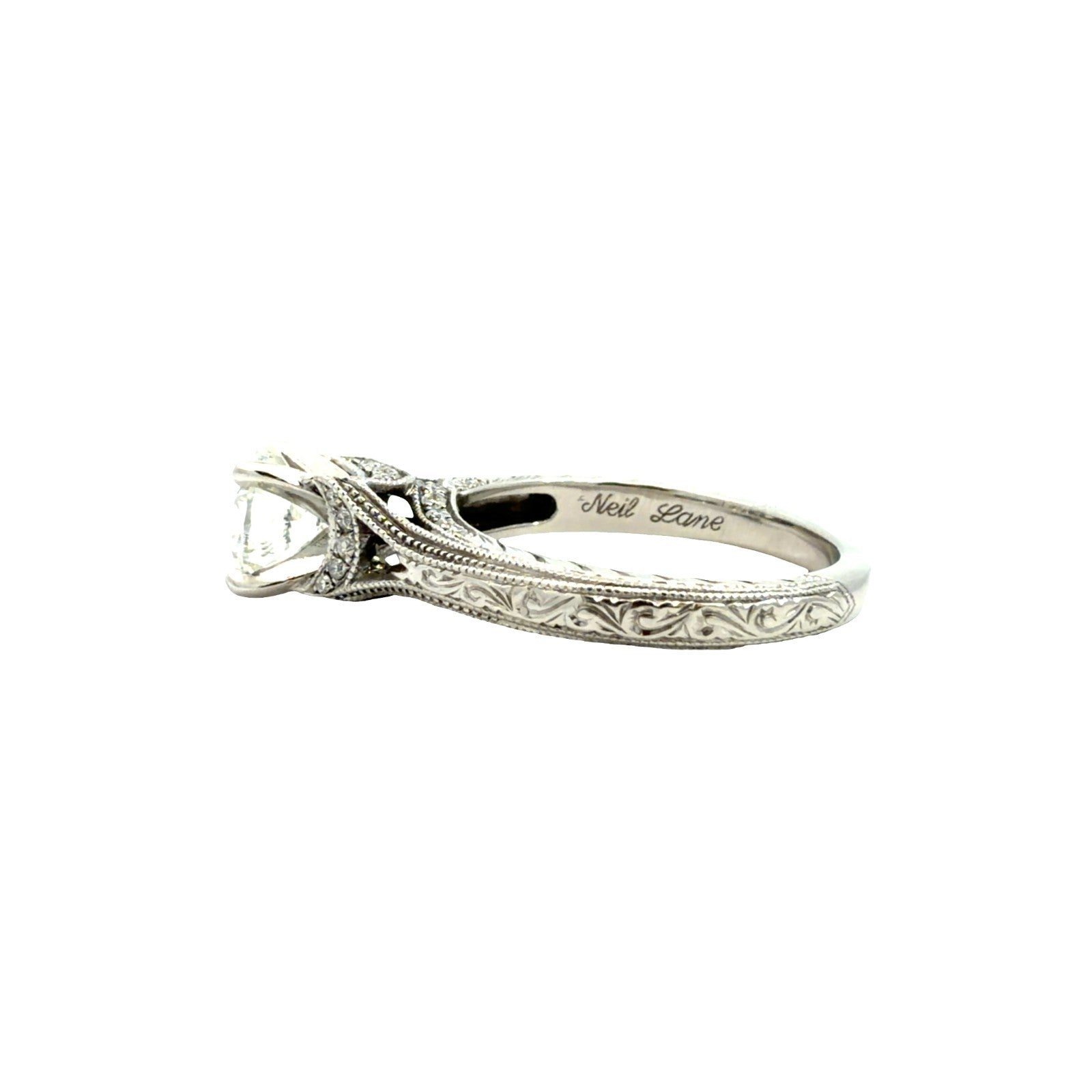 Neil Lane Vintage-Style 14k White Gold Milgrain 1.14cttw Diamond Engagement Ring2