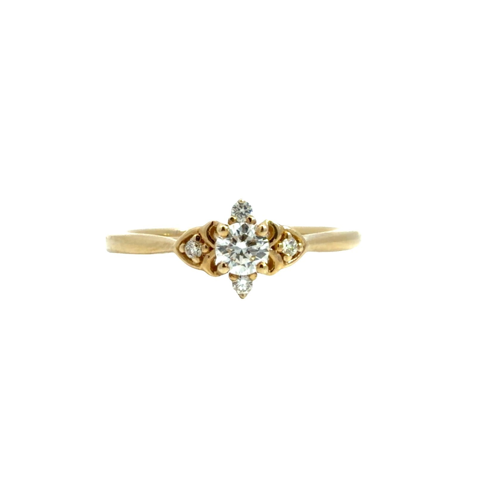 14k Yellow Gold Ornate Compass 0.24cttw Diamond Engagement Ring Size 70
