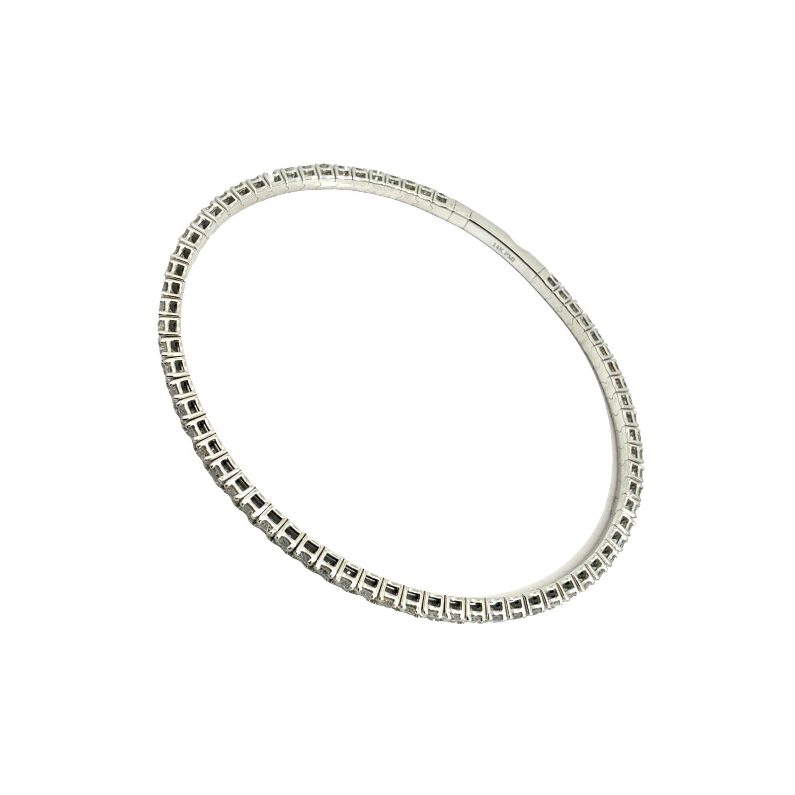 NEW 14k White Gold and 3.47cttw Flex Bangle Tennis Bracelet1