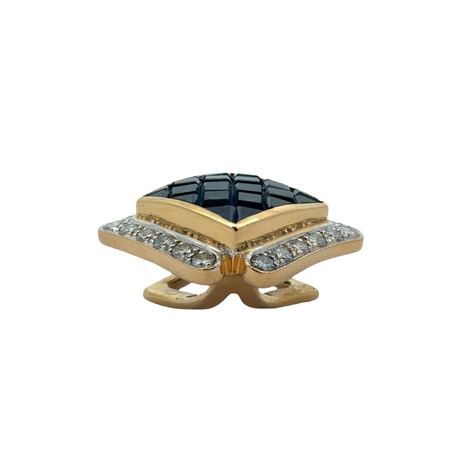 18k Yellow Gold 1.62cttw Sapphire & 061cttw Diamond Pendant3