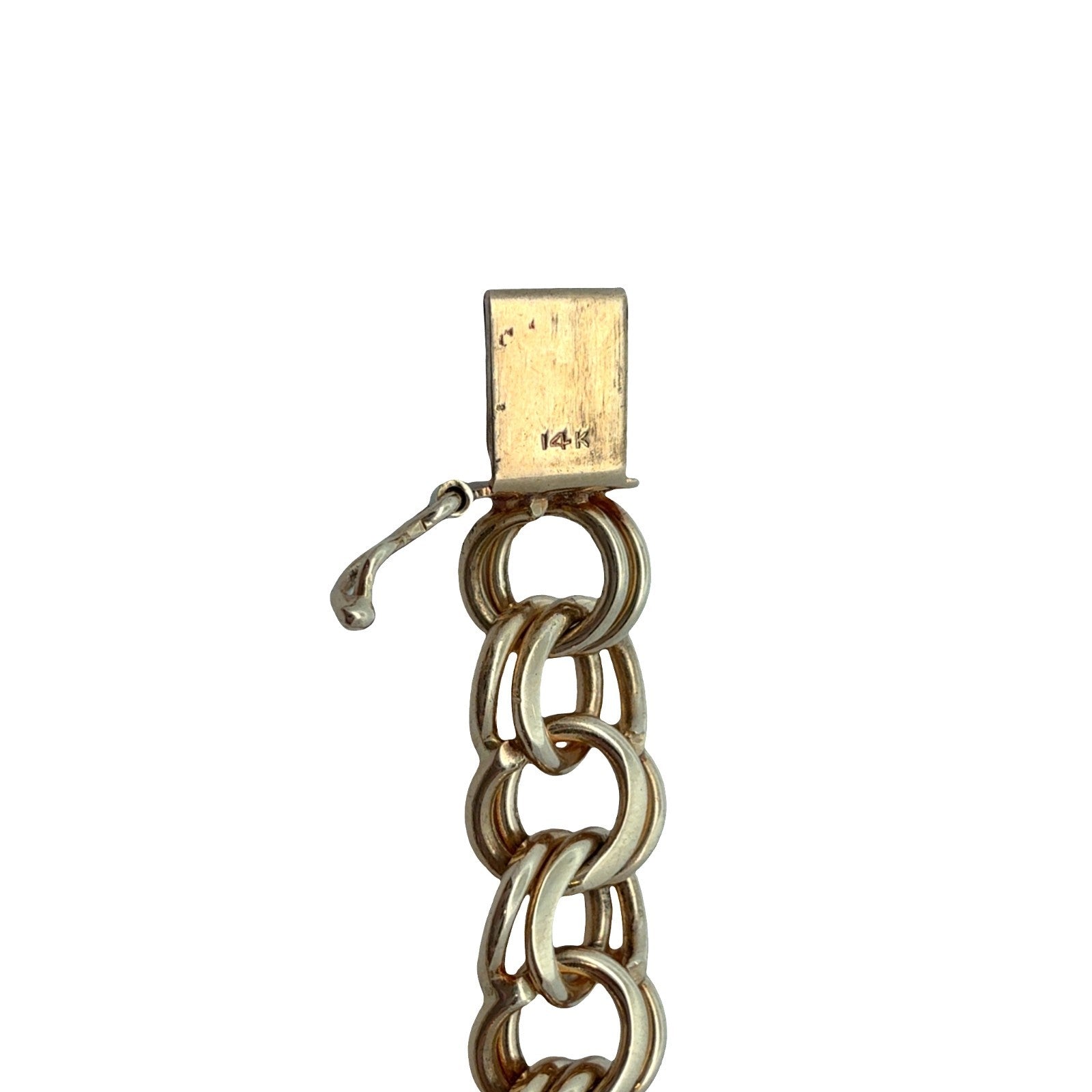 Stamped 14k Yellow Gold Double Link Chain Bracelet 7.5"4