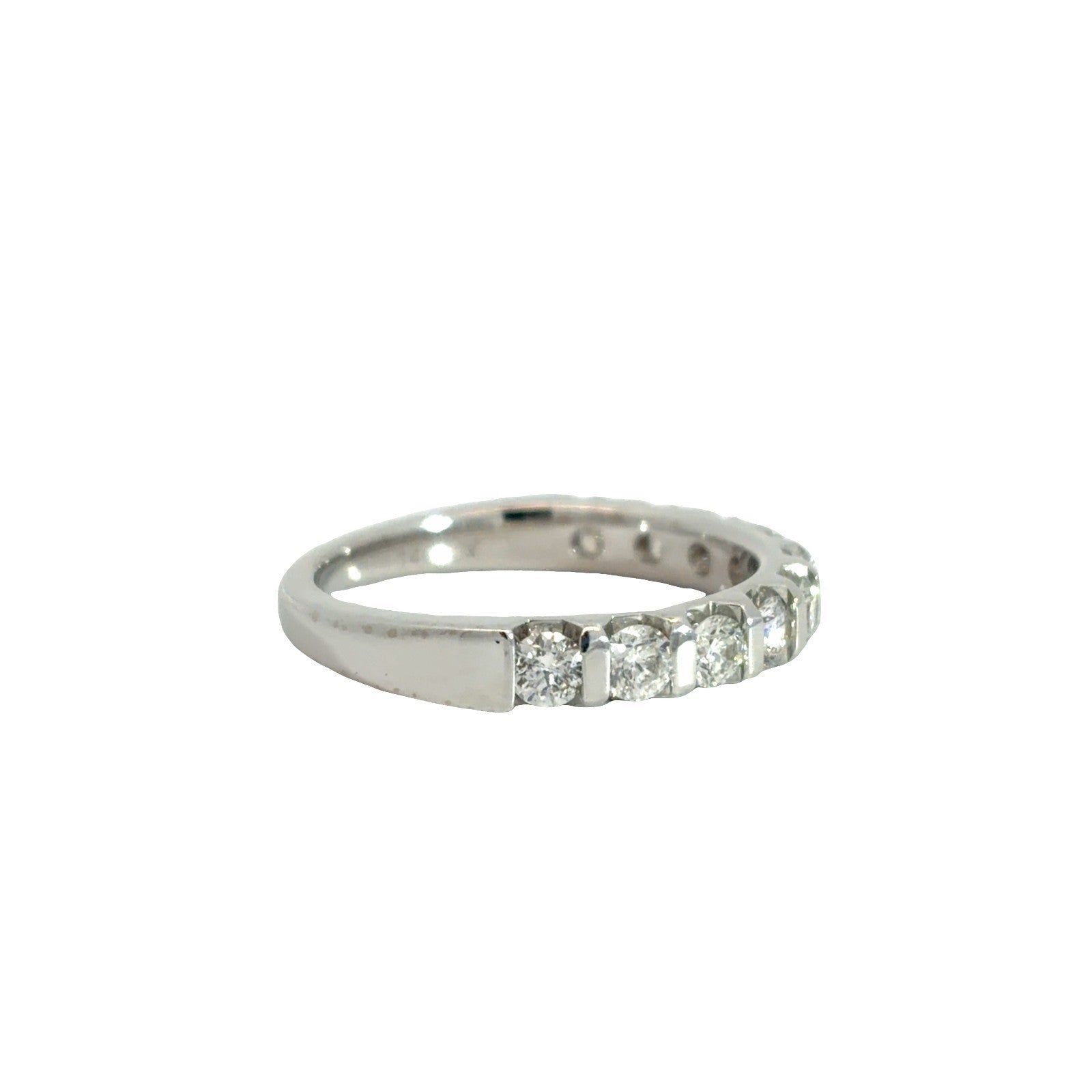 14K White Gold 10 Diamond 0.80ctw Wedding Band Ring3
