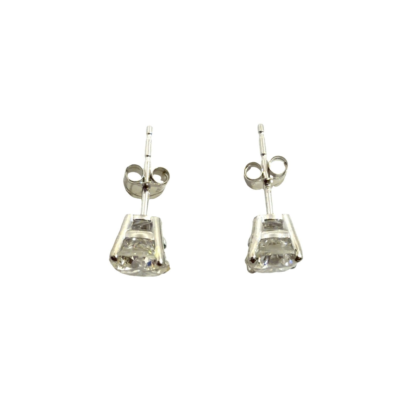NEW 14k White Gold Round Brilliant 1.49cttw Diamond Stud Earrings1