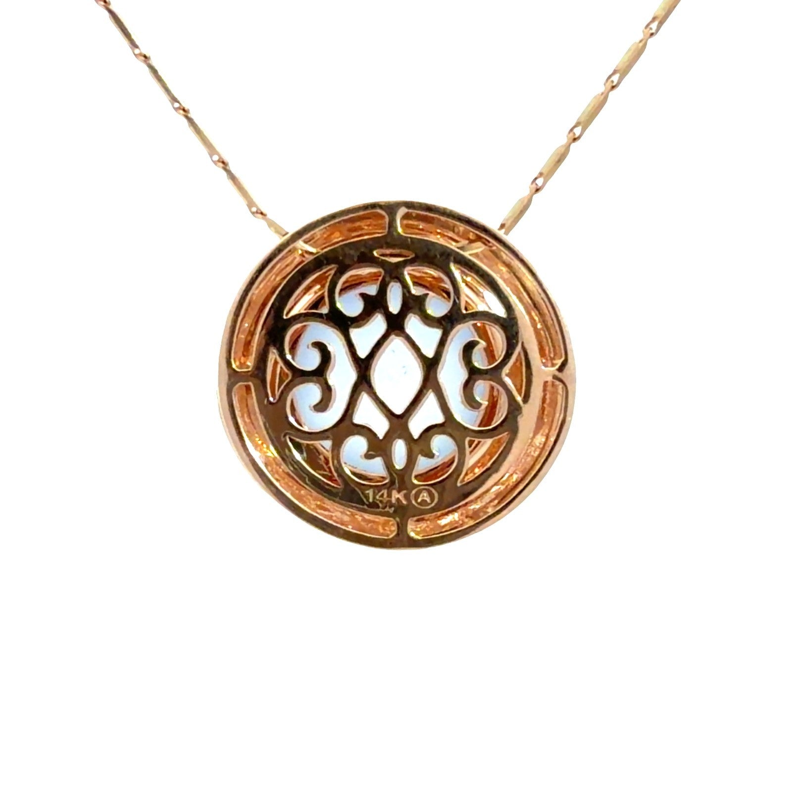 14k Rose Gold Chain Necklace with 7.18ctw Purple Chalcedony and 0.69ctw Diamond4