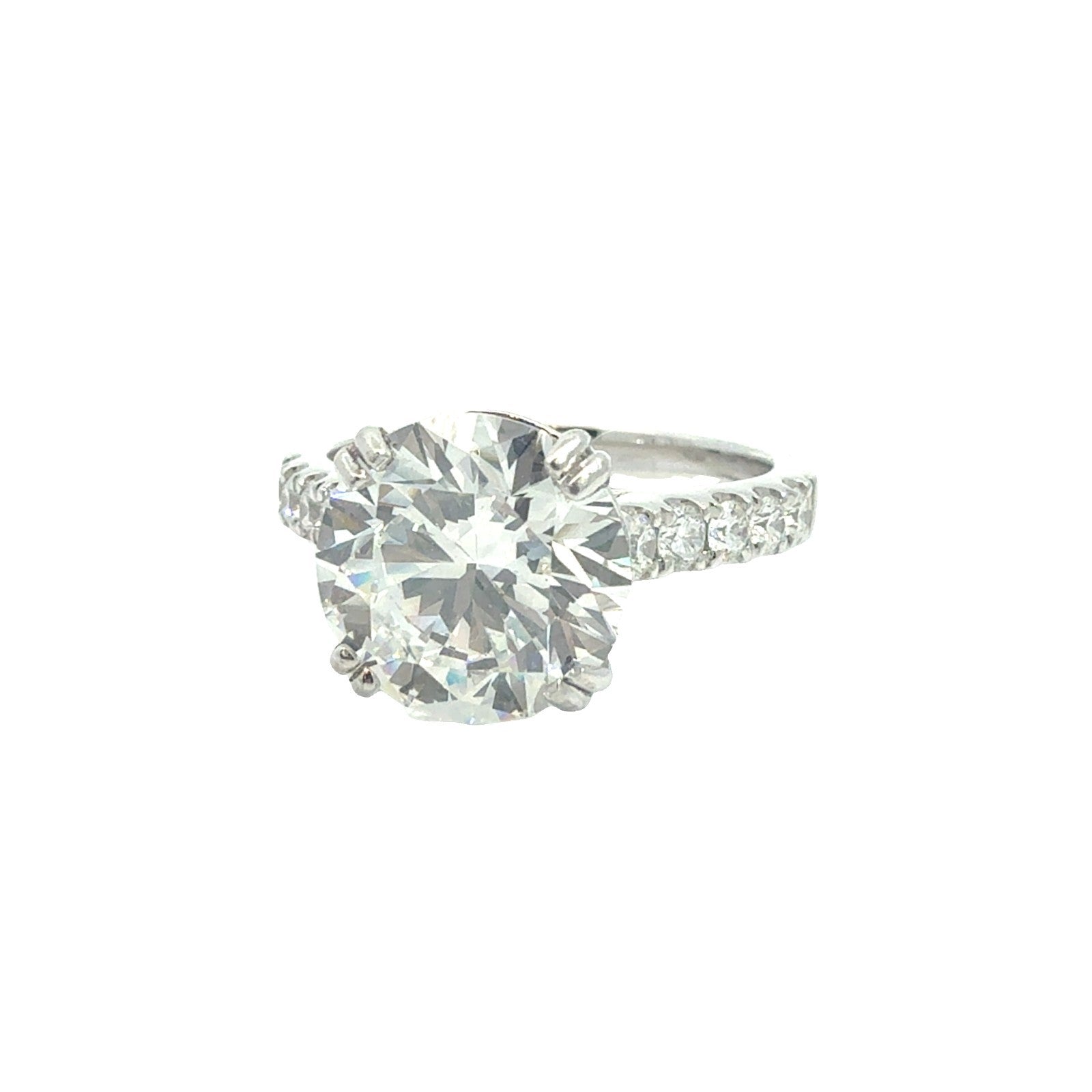 Platinum & 3.53ctw Lab Grown Diamond Pave Engagement Ring Size 5.251